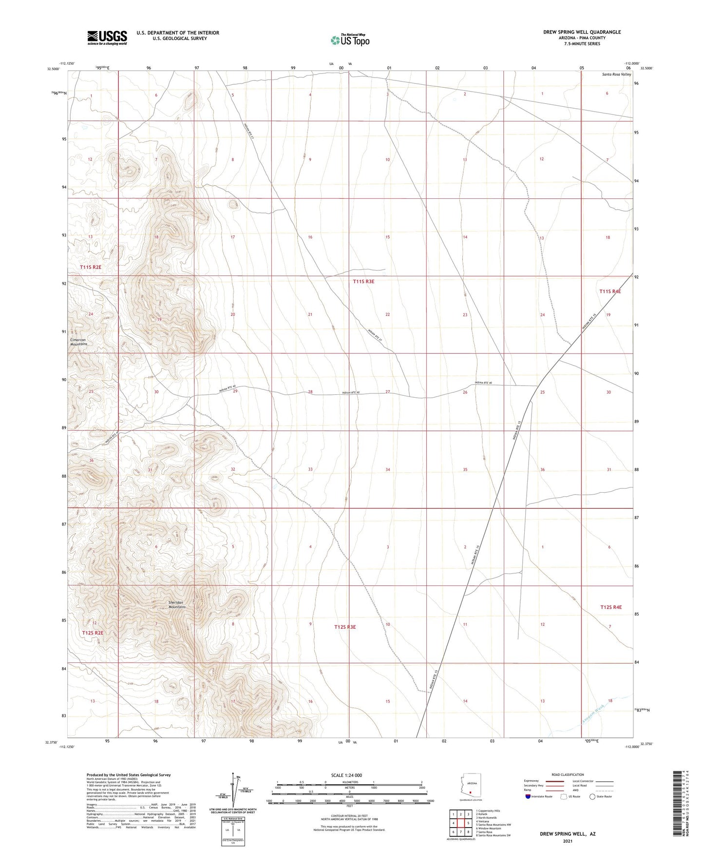 Drew Spring Well Arizona US Topo Map Image