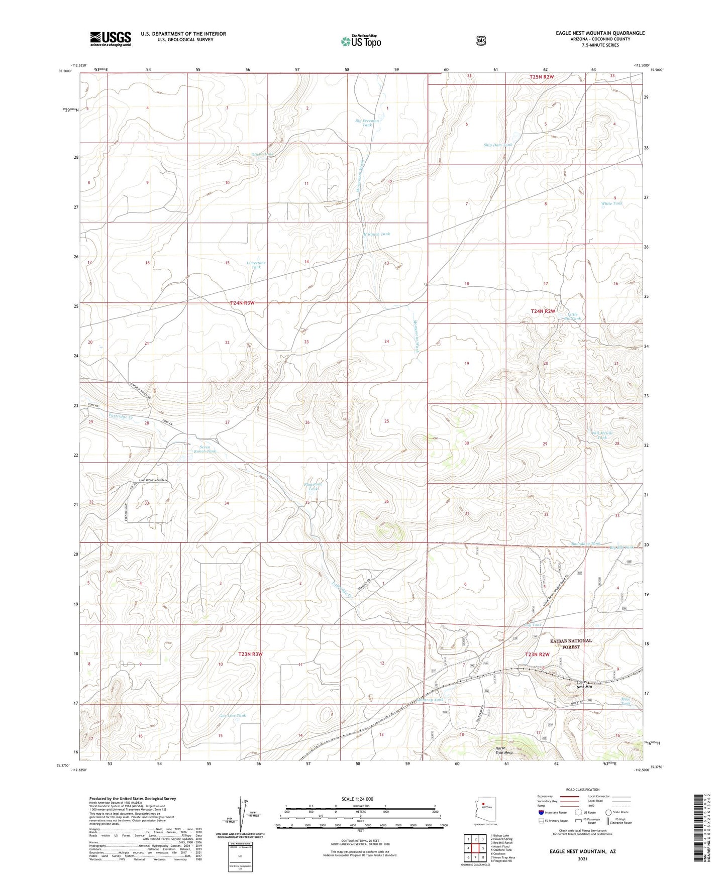 Eagle Nest Mountain Arizona US Topo Map Image
