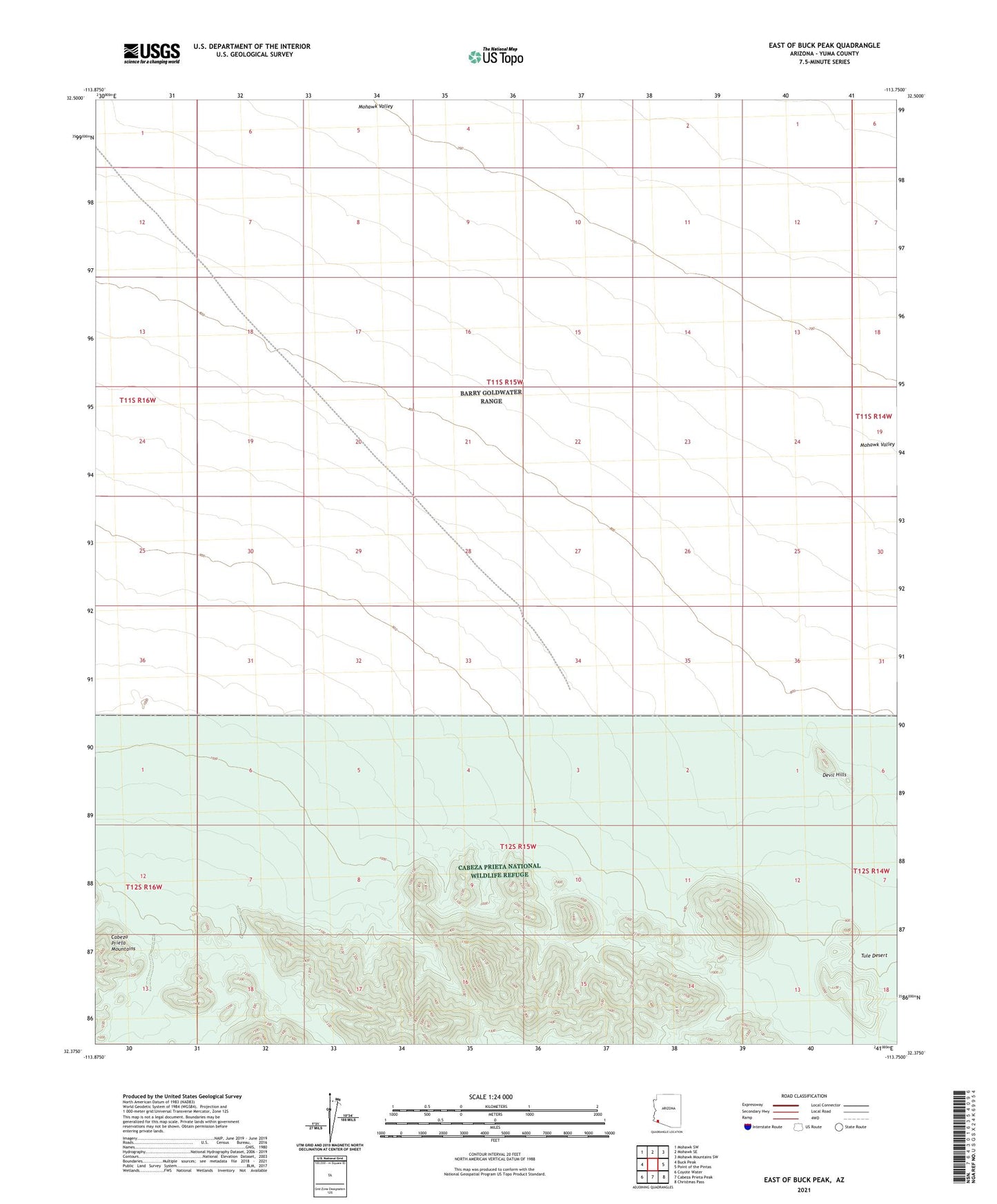 East of Buck Peak Arizona US Topo Map Image