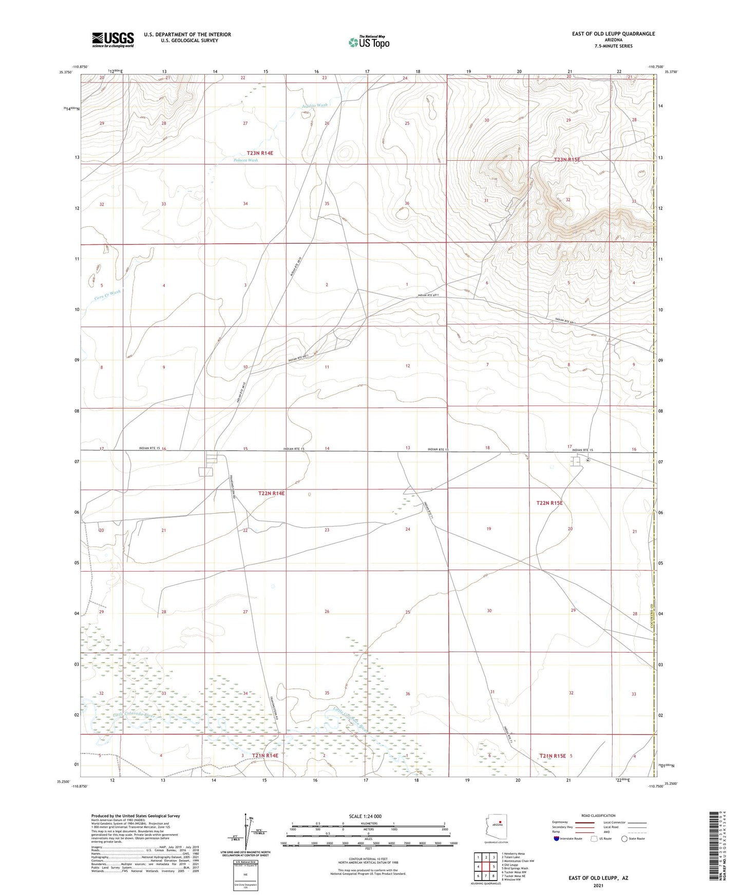 East of Old Leupp Arizona US Topo Map Image