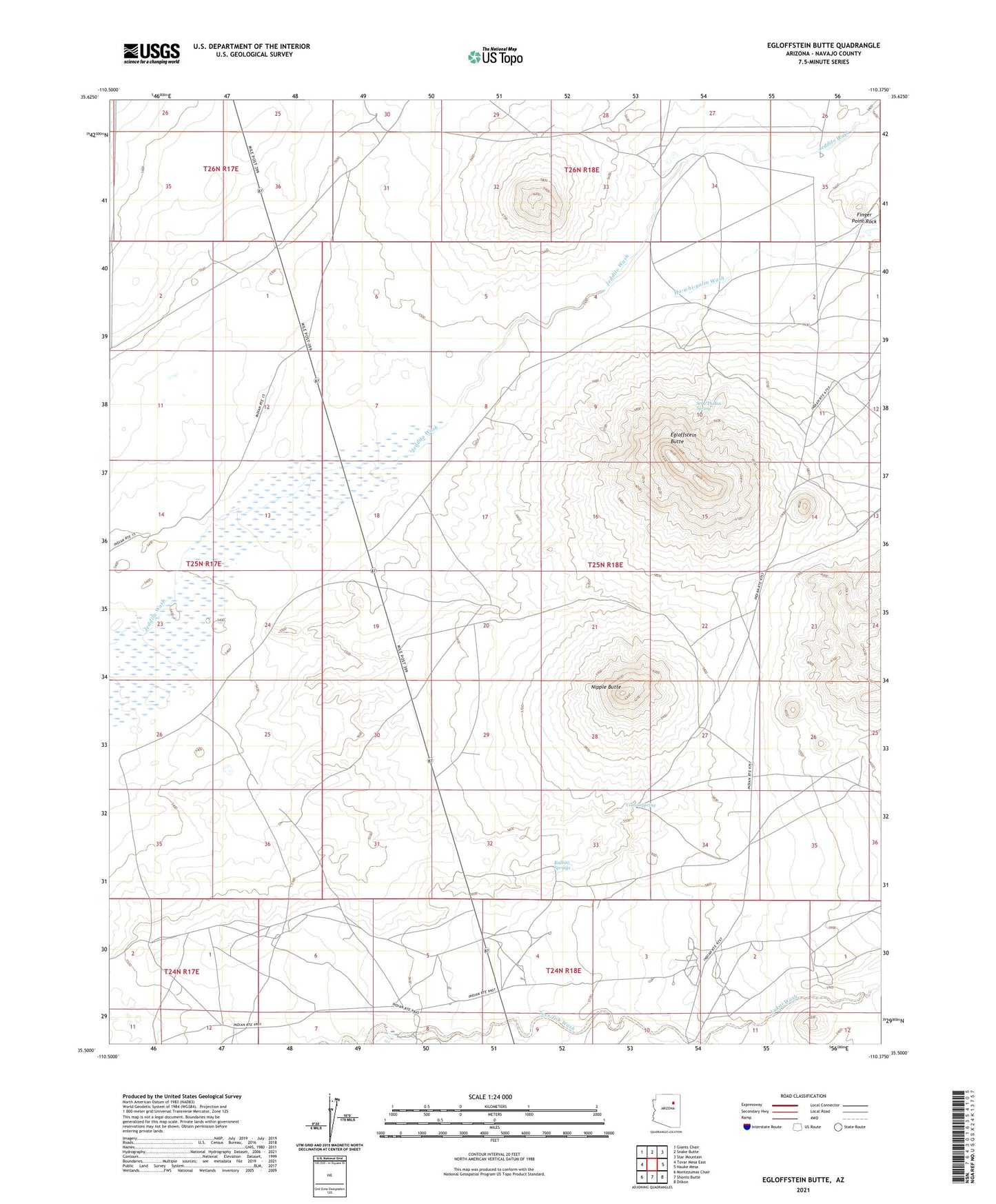 Egloffstein Butte Arizona US Topo Map Image