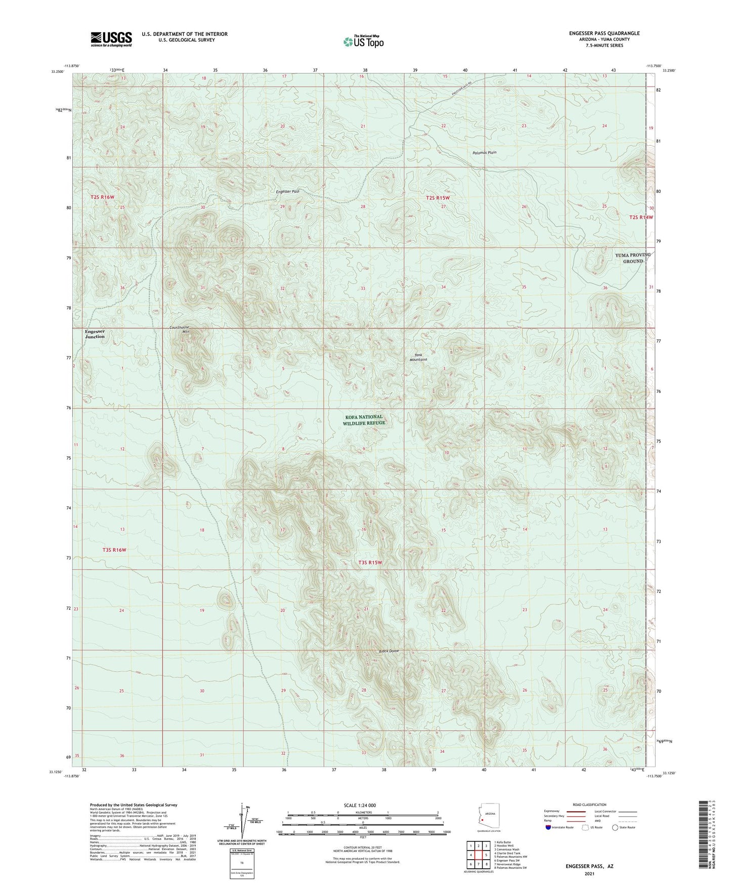 Engesser Pass Arizona US Topo Map Image