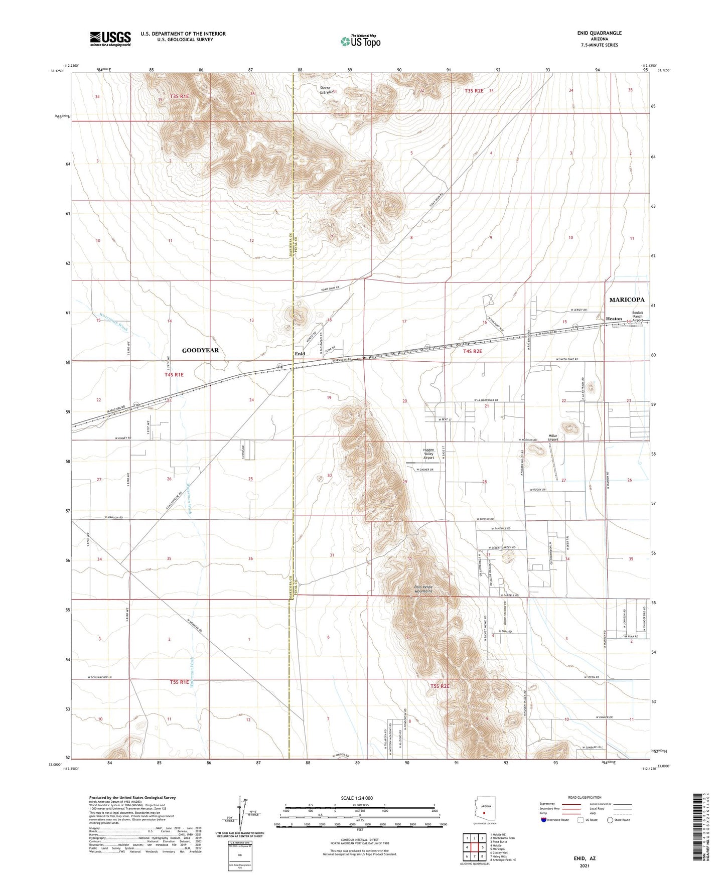 Enid Arizona US Topo Map Image