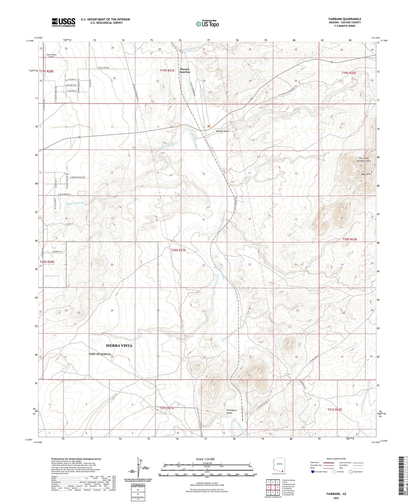 Fairbank Arizona US Topo Map Image