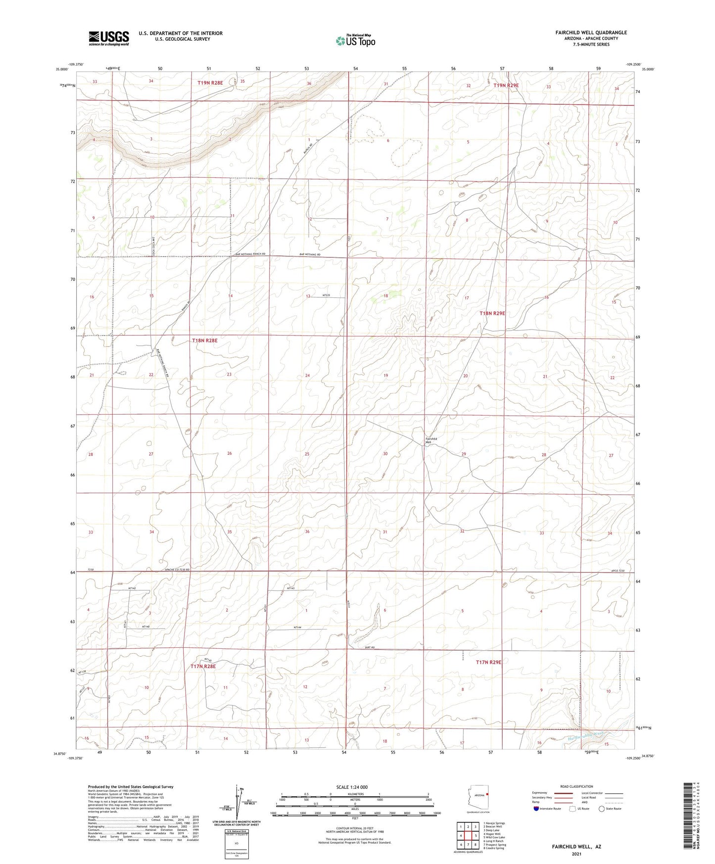 Fairchild Well Arizona US Topo Map Image