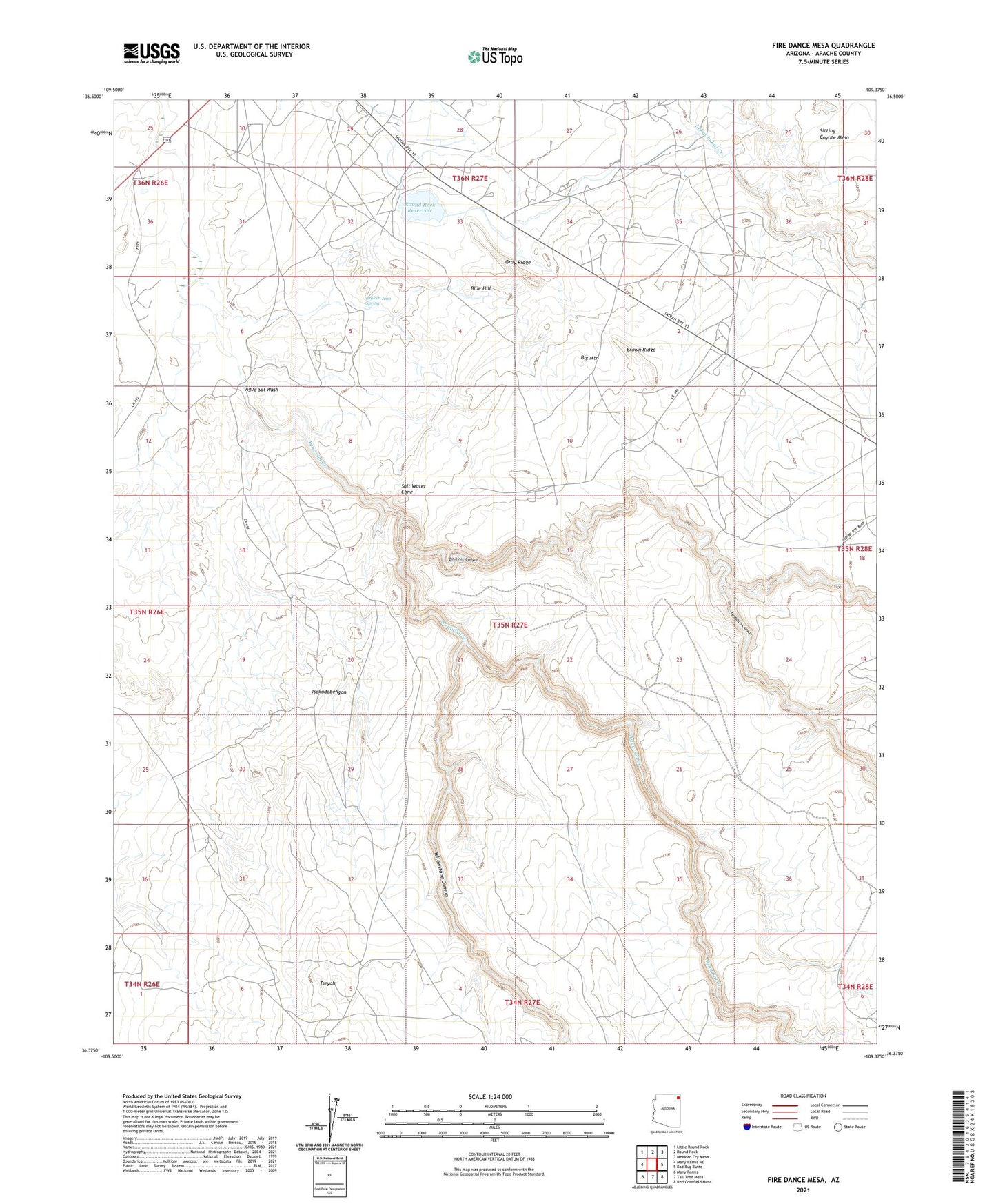 Fire Dance Mesa Arizona US Topo Map Image