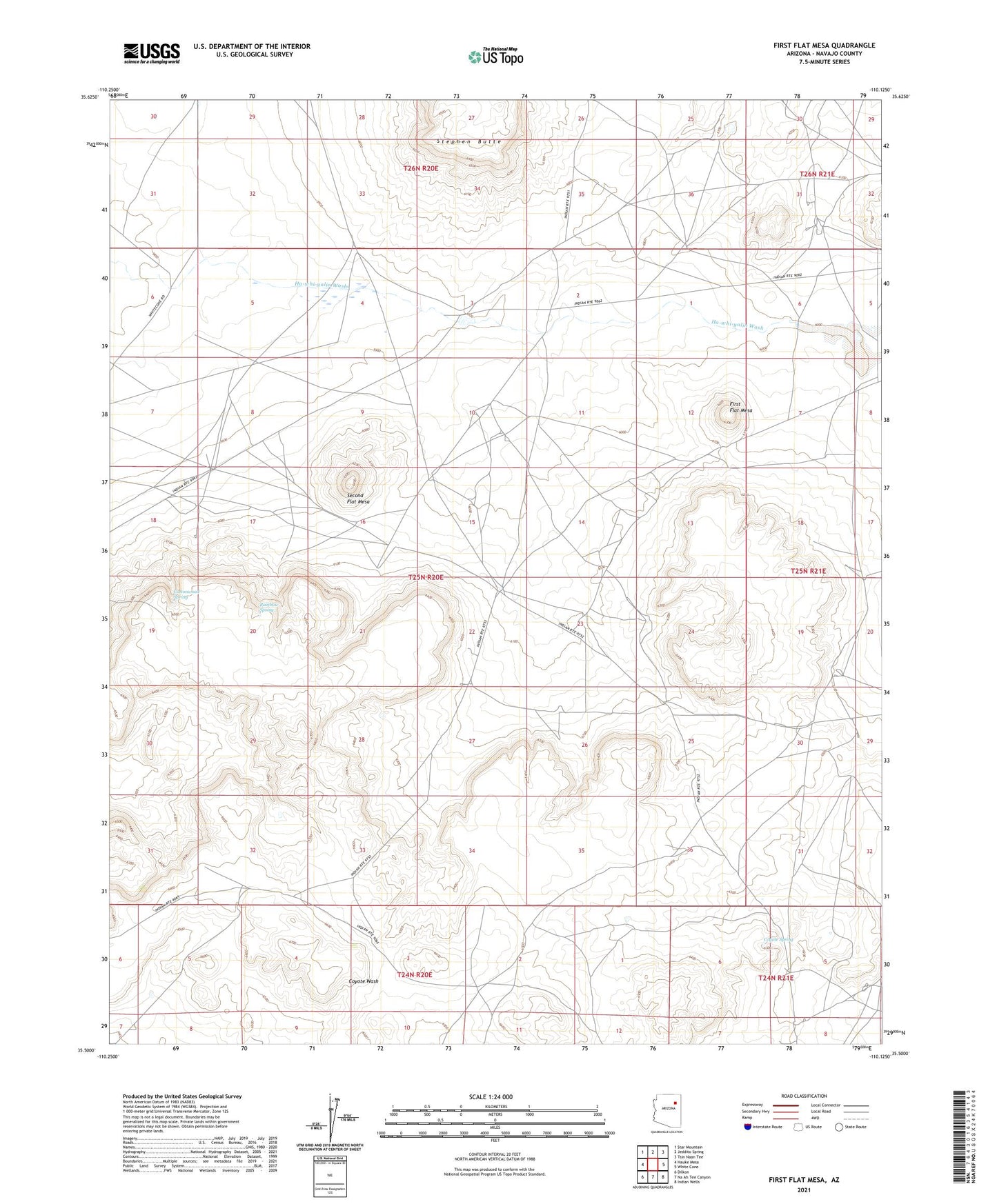 First Flat Mesa Arizona US Topo Map Image