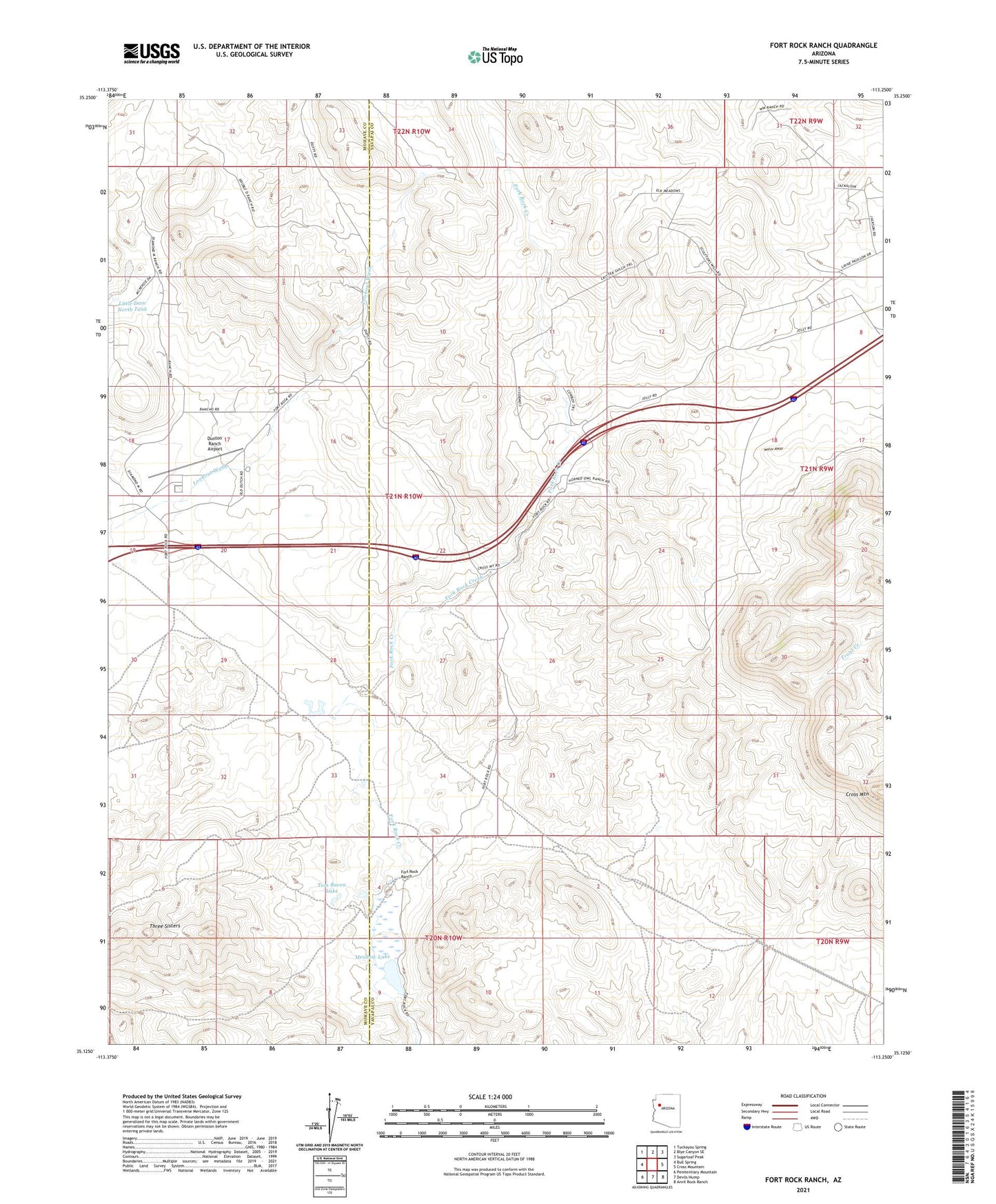 Fort Rock Ranch Arizona US Topo Map Image