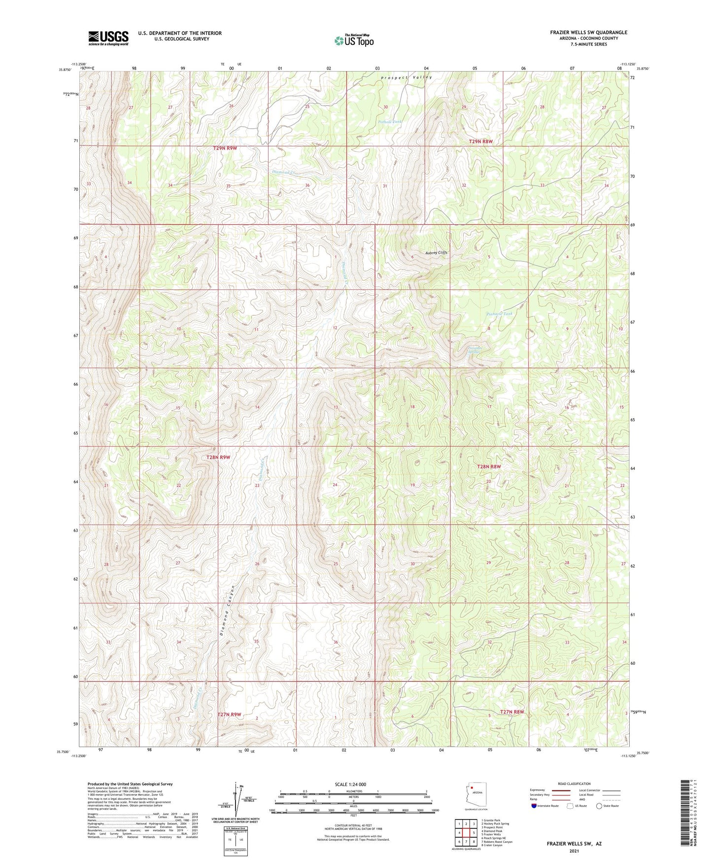 Frazier Wells SW Arizona US Topo Map Image
