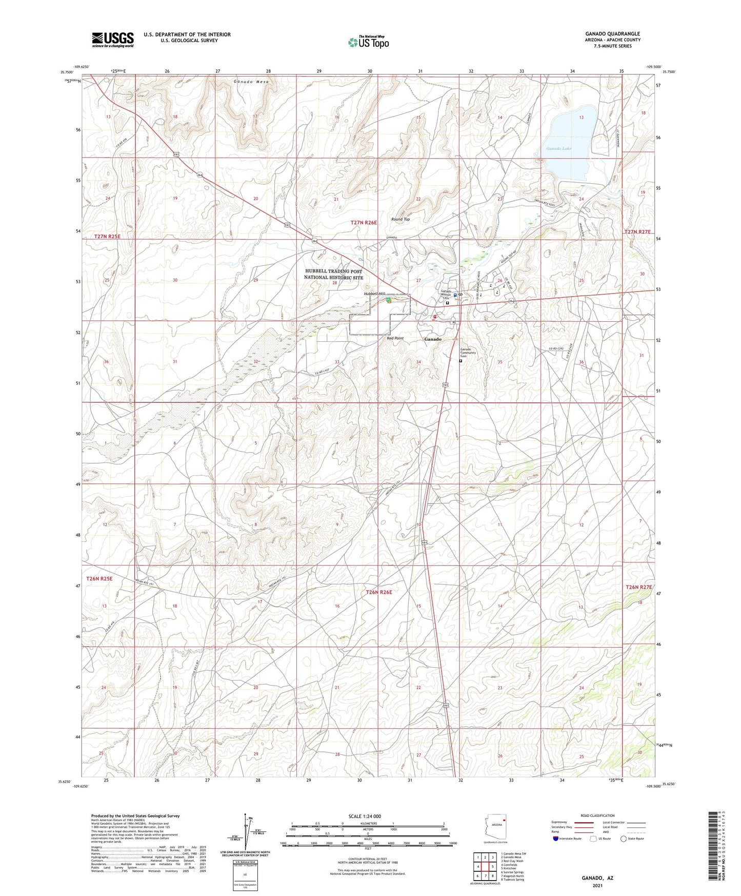 Ganado Arizona US Topo Map Image