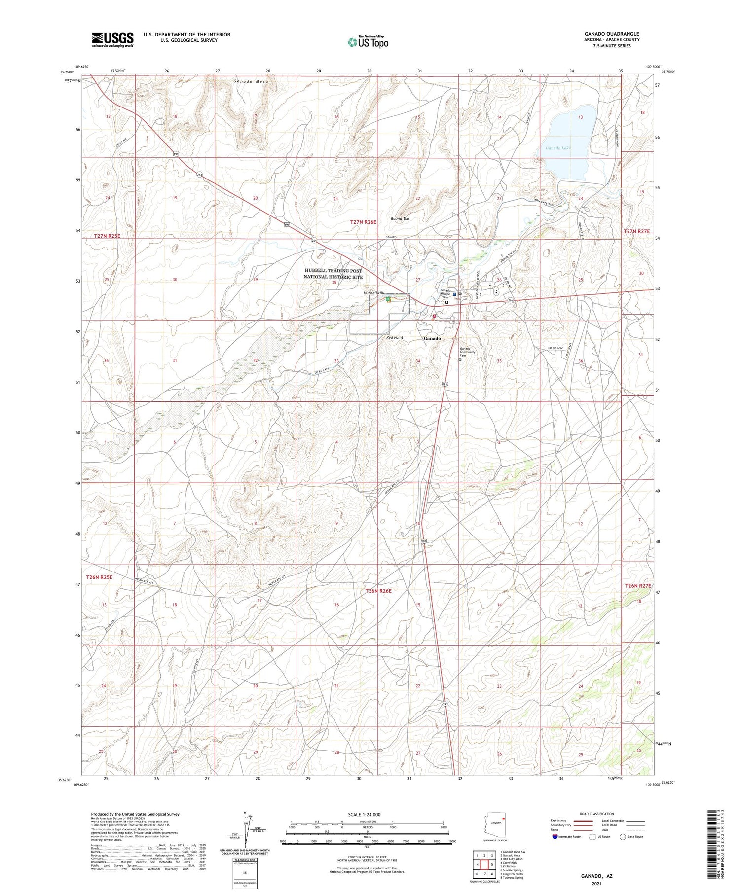 Ganado Arizona US Topo Map Image