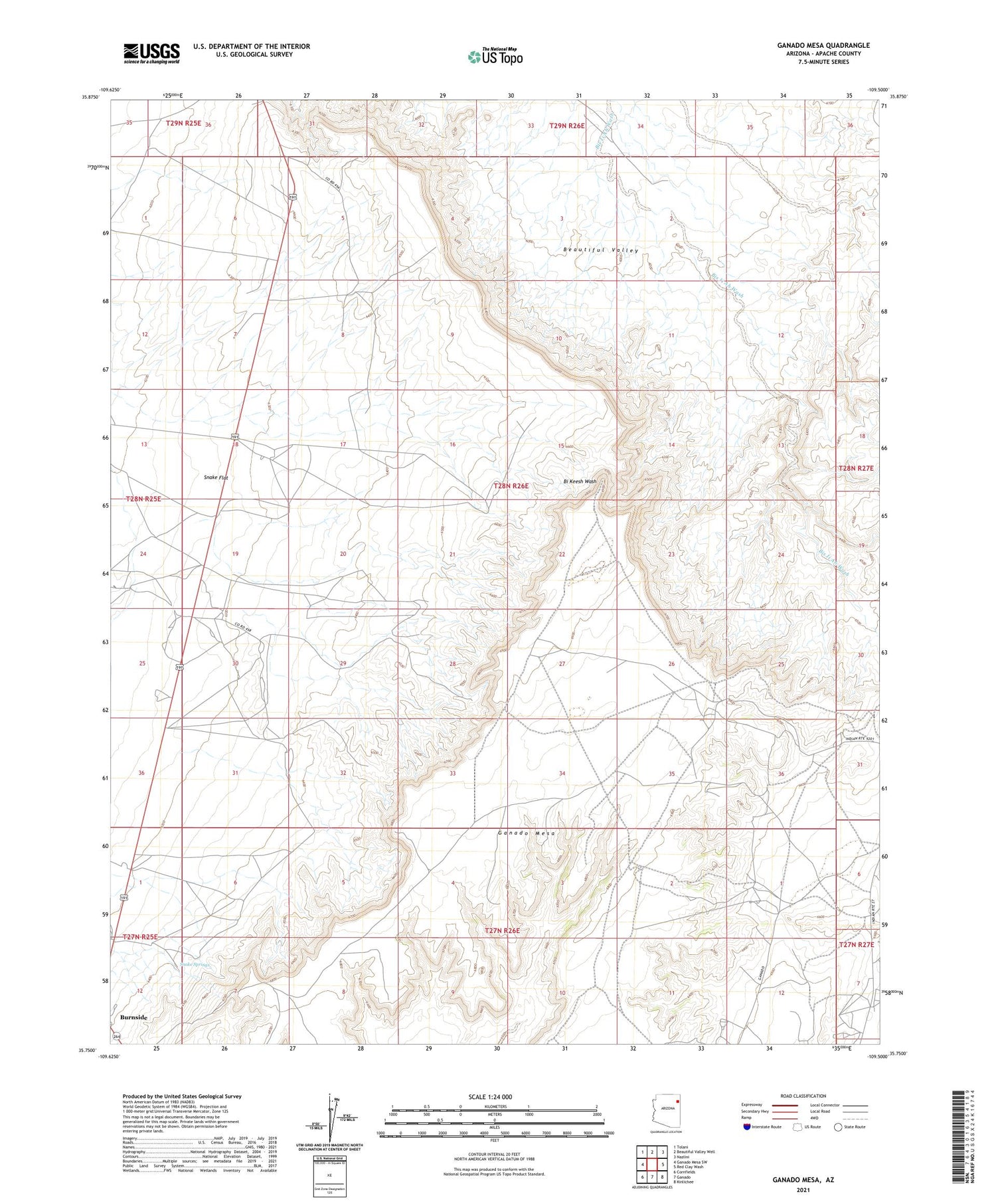 Ganado Mesa Arizona US Topo Map Image