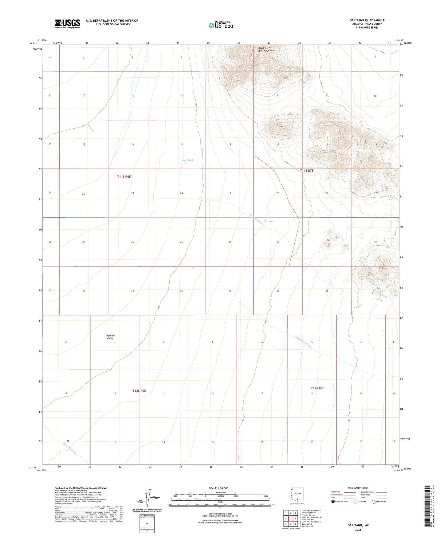 Gap Tank Arizona US Topo Map Image