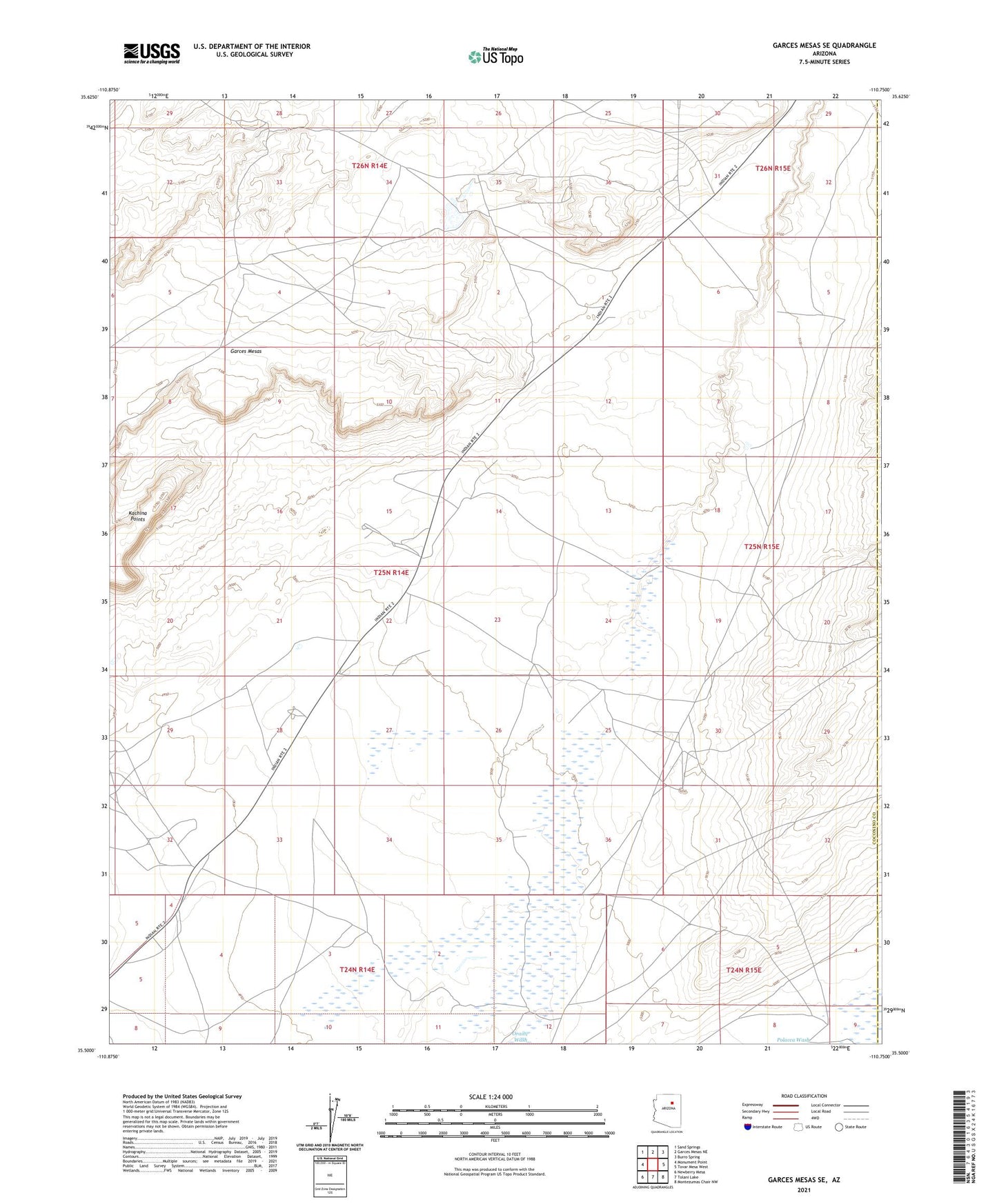 Garces Mesas SE Arizona US Topo Map Image