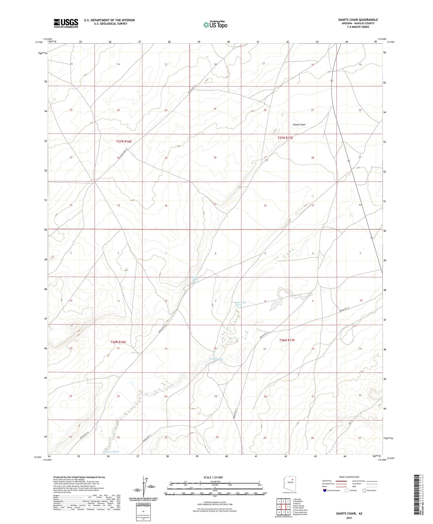 Giants Chair Arizona US Topo Map Image