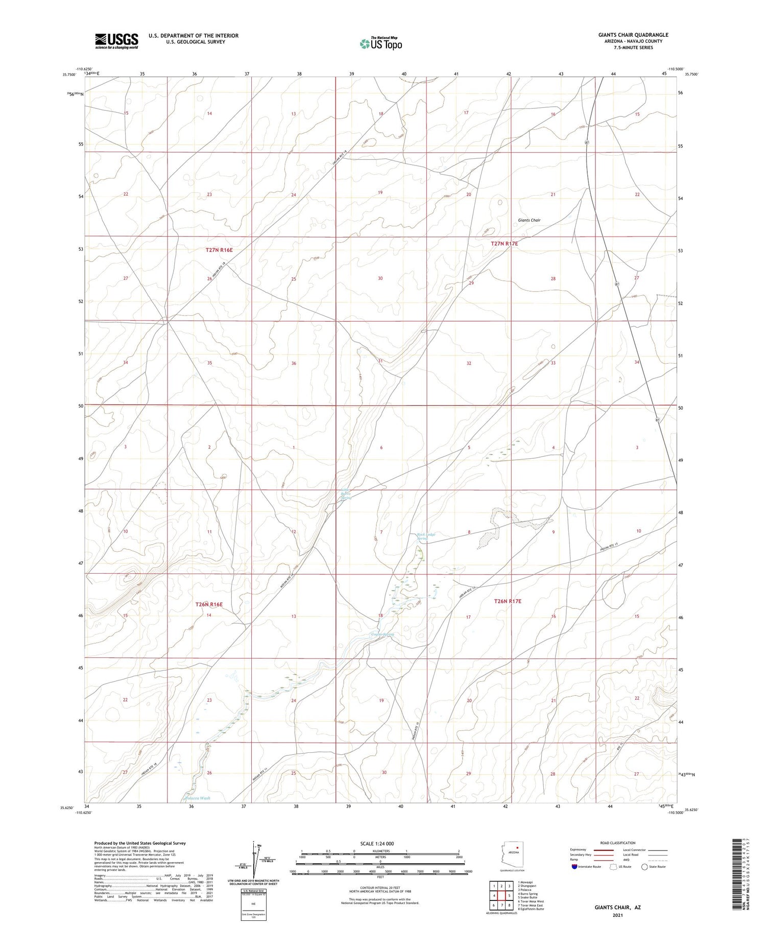 Giants Chair Arizona US Topo Map Image