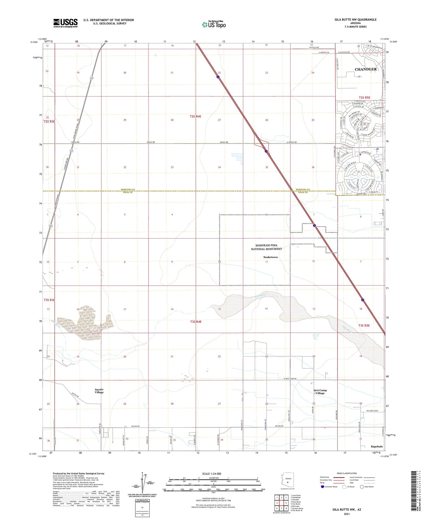 Gila Butte NW Arizona US Topo Map Image