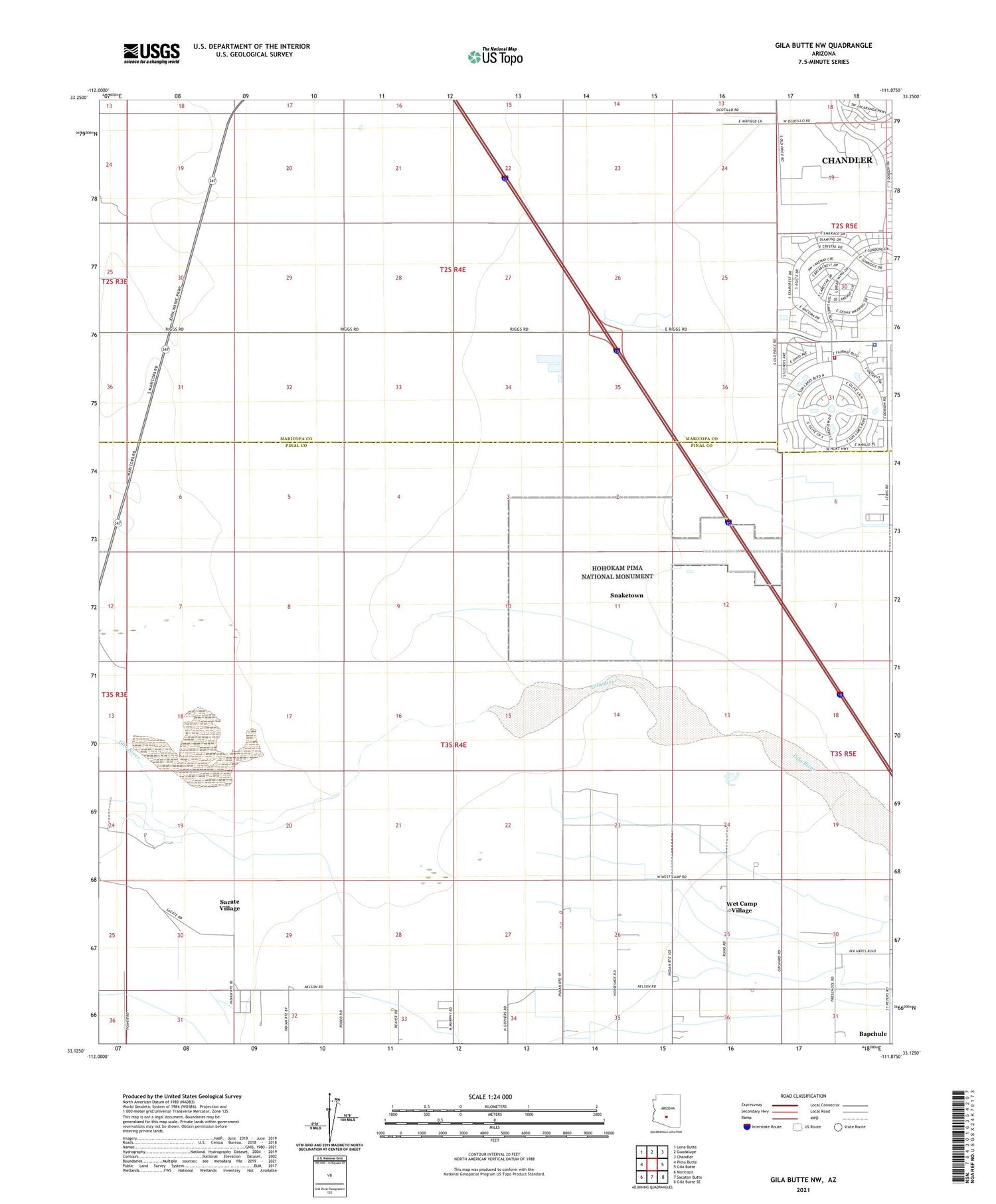 Gila Butte NW Arizona US Topo Map Image