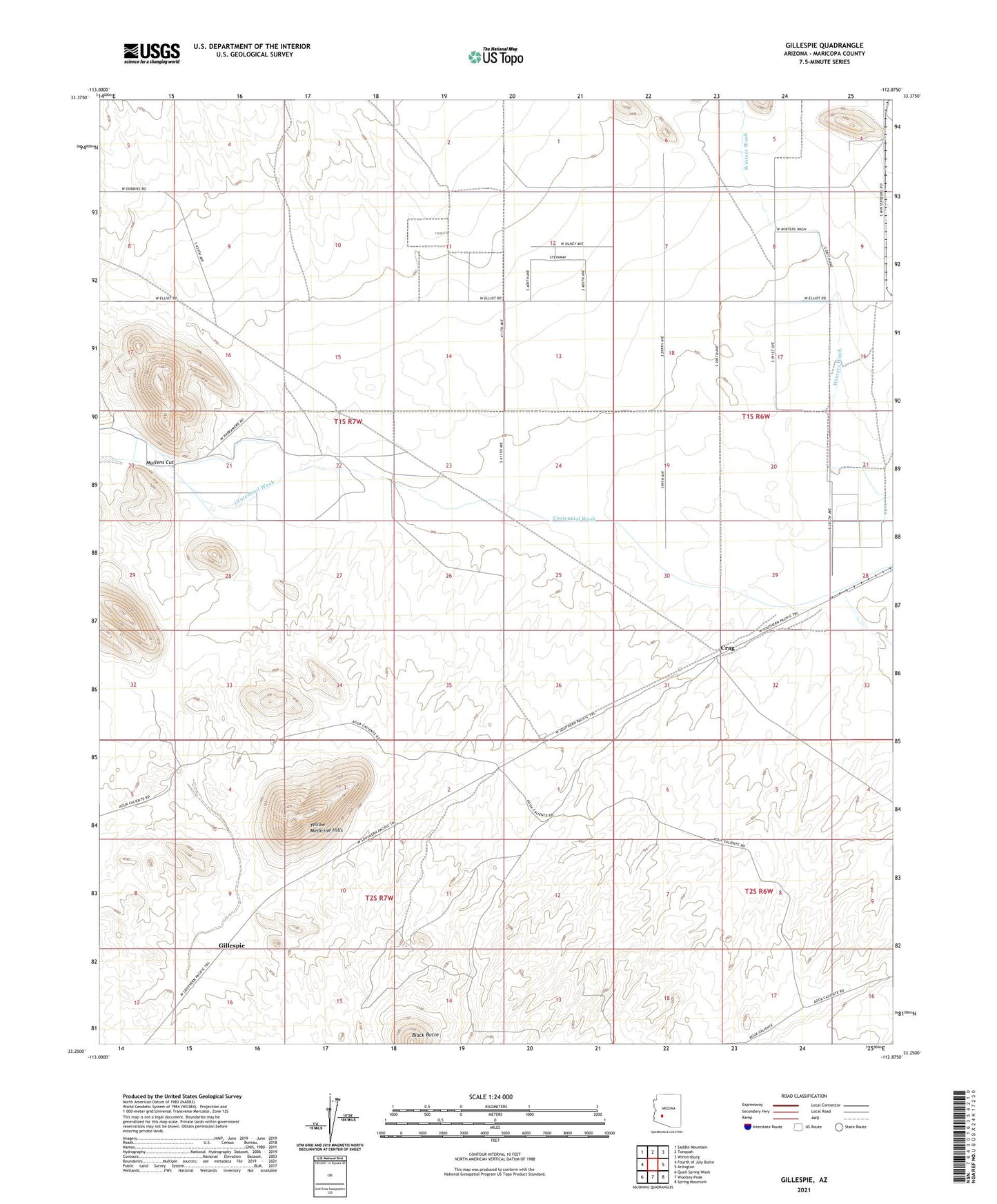 Gillespie Arizona US Topo Map Image