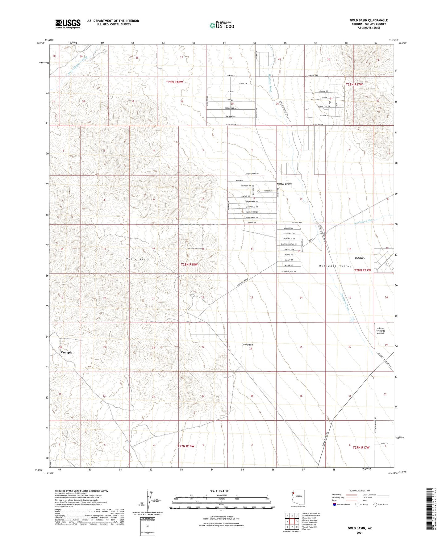Gold Basin Arizona US Topo Map Image