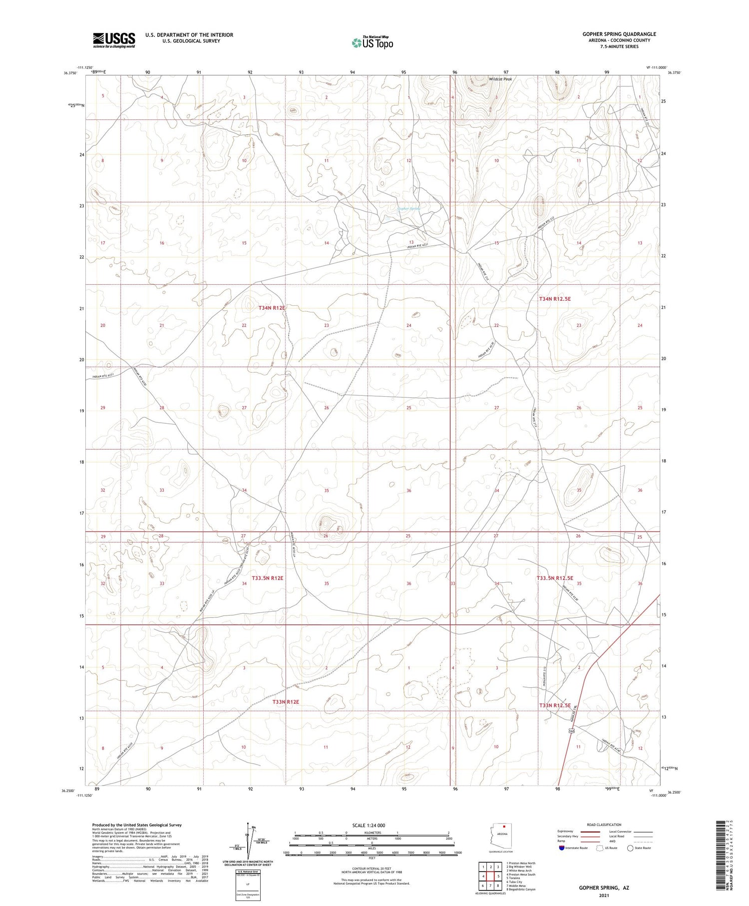 Gopher Spring Arizona US Topo Map Image