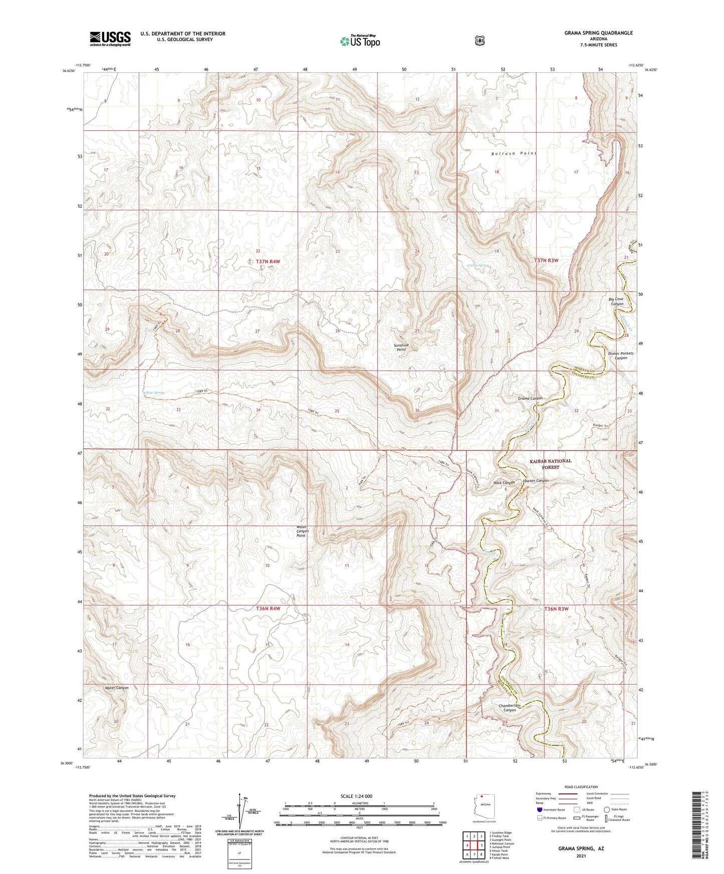 Grama Spring Arizona US Topo Map Image
