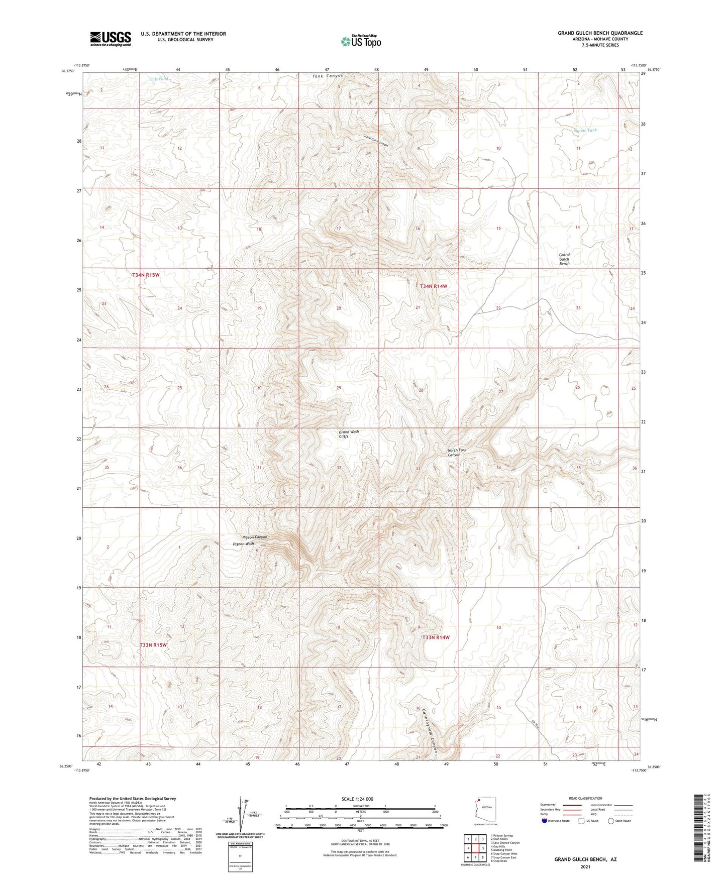 Grand Gulch Bench Arizona US Topo Map Image