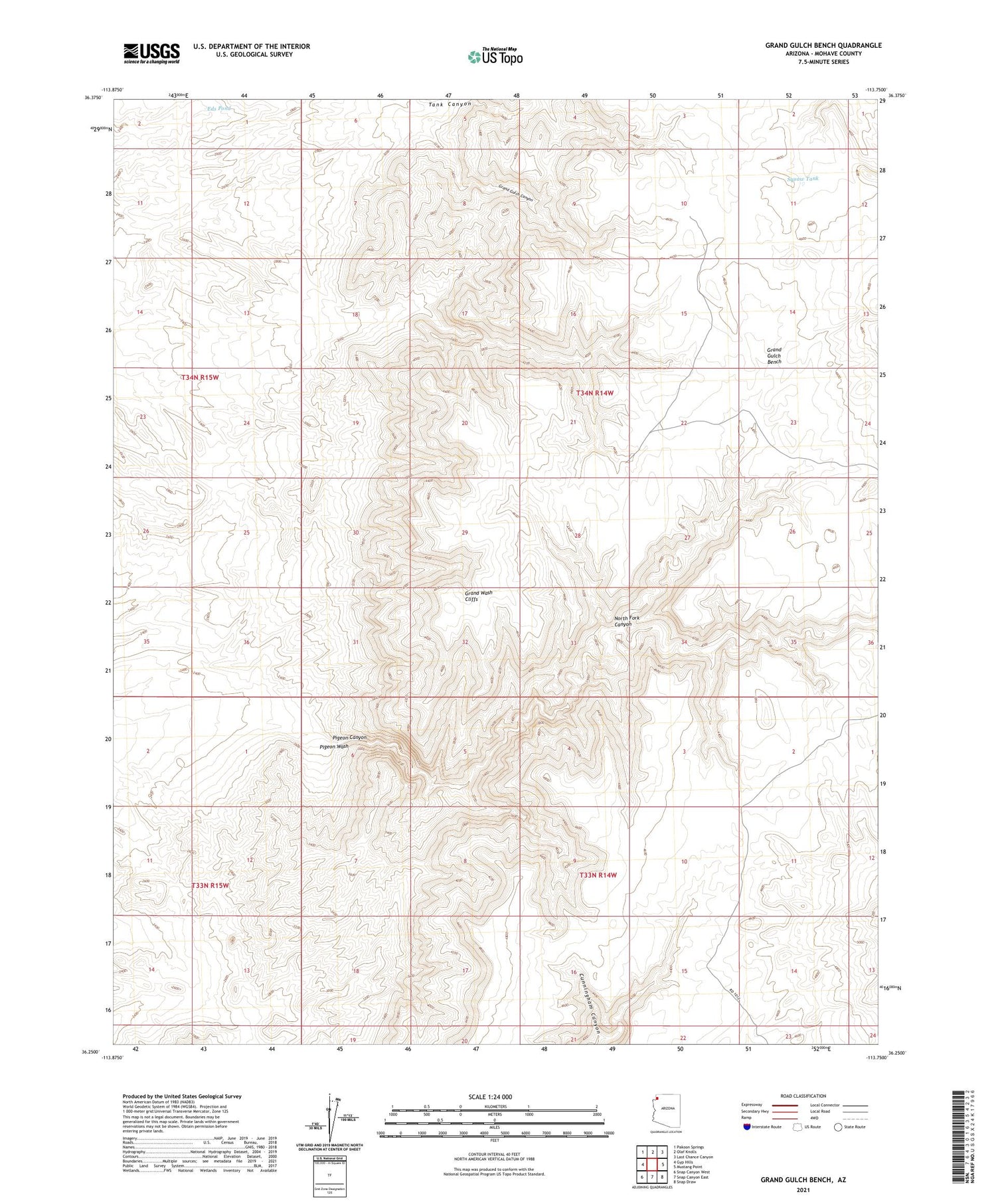 Grand Gulch Bench Arizona US Topo Map Image