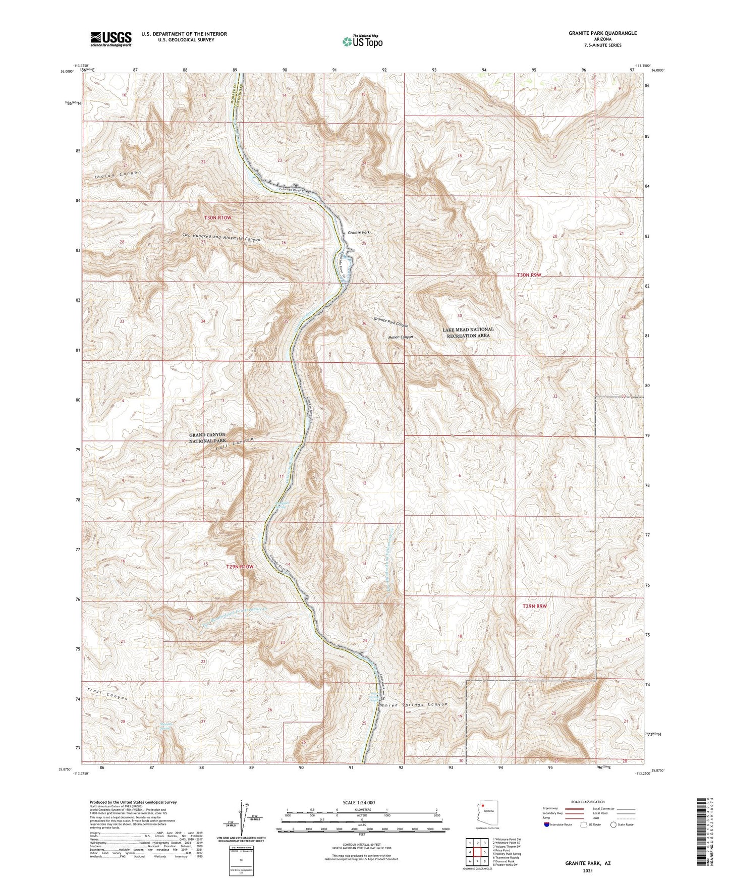 Granite Park Arizona US Topo Map Image