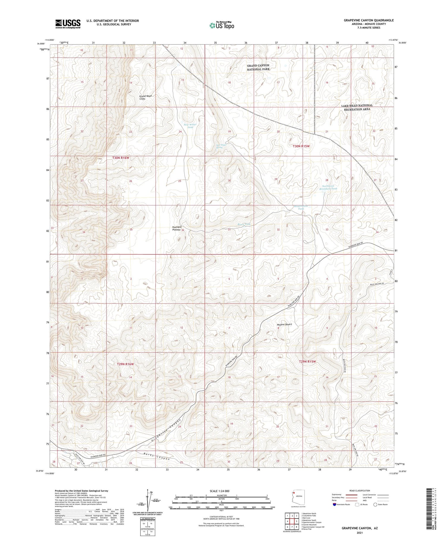 Grapevine Canyon Arizona US Topo Map Image