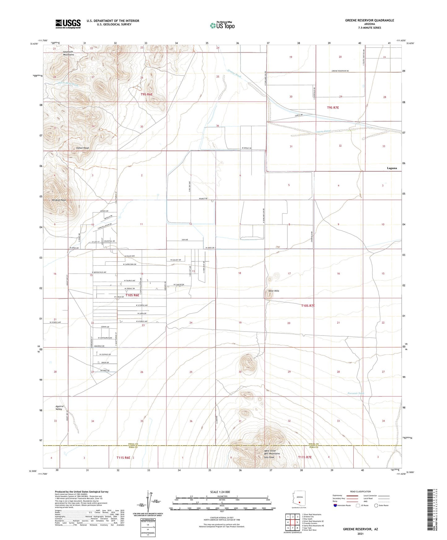 Greene Reservoir Arizona US Topo Map Image