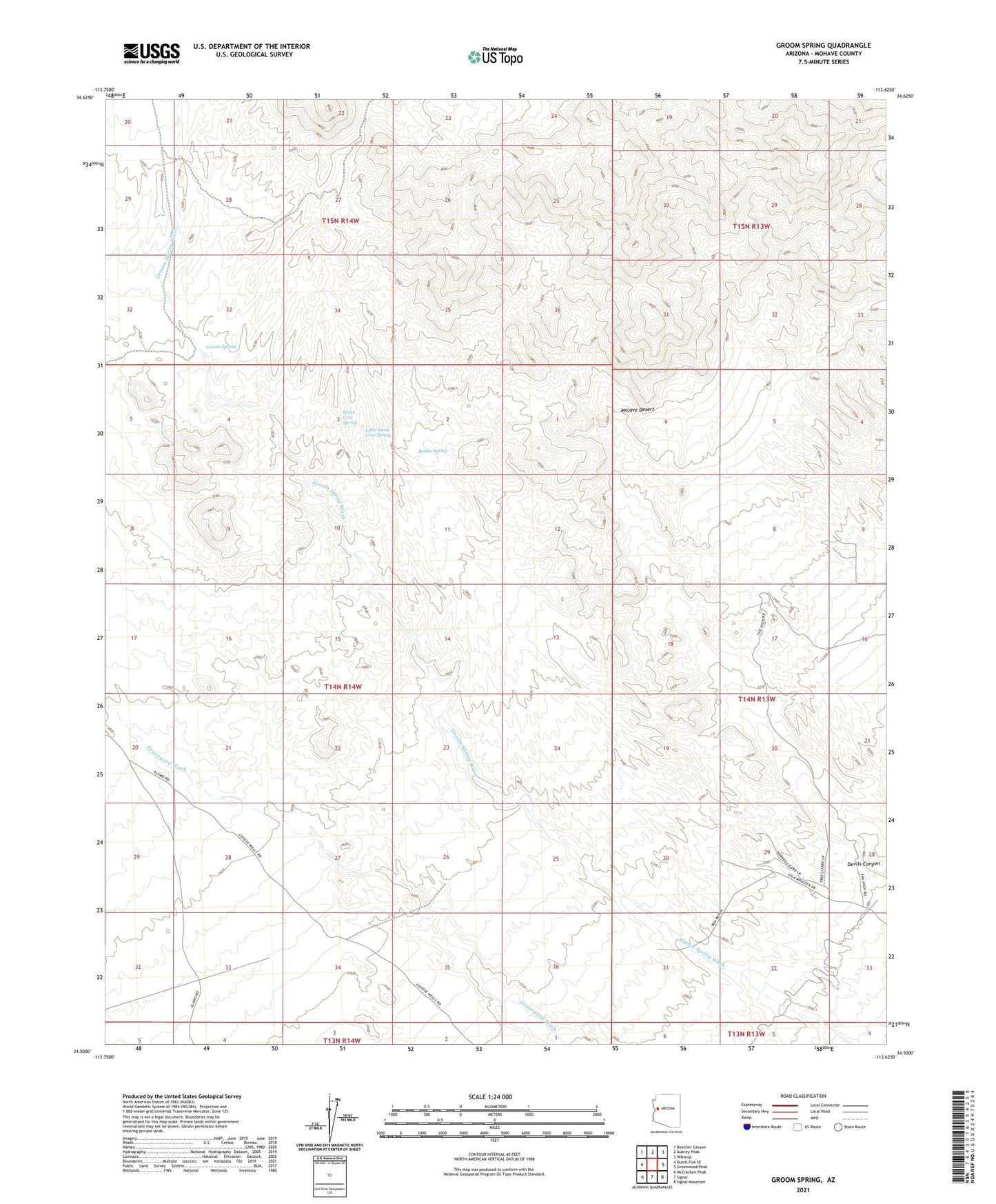Groom Spring Arizona US Topo Map Image