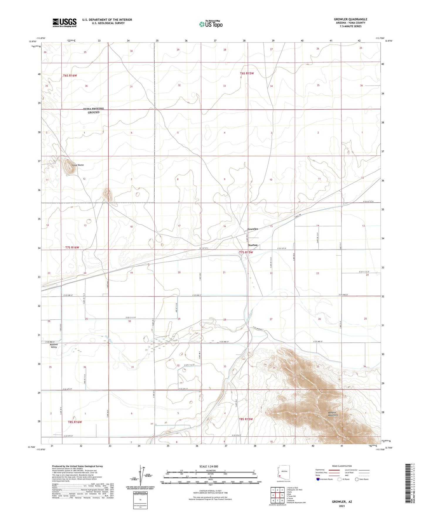 Growler Arizona US Topo Map Image