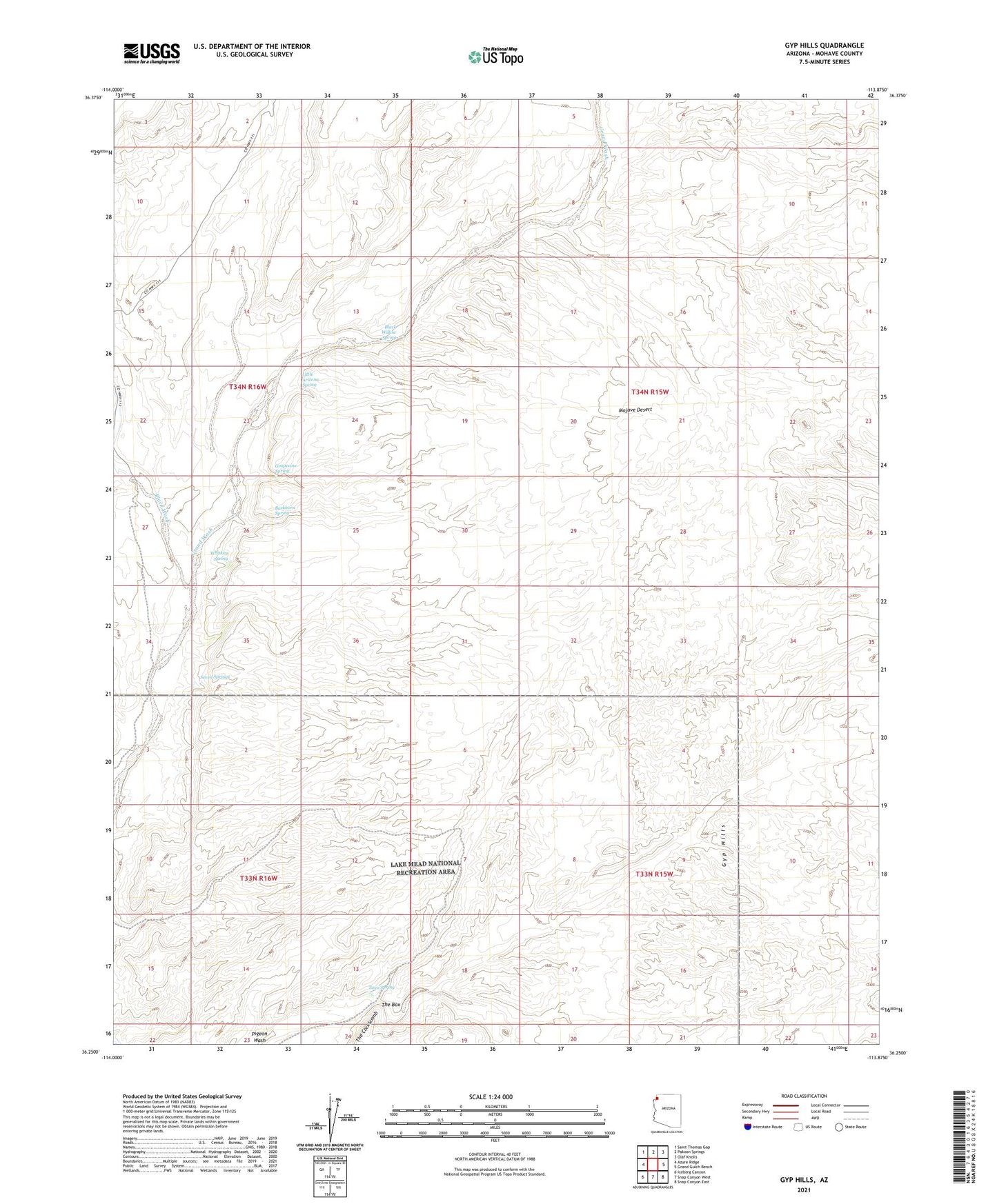 Gyp Hills Arizona US Topo Map Image