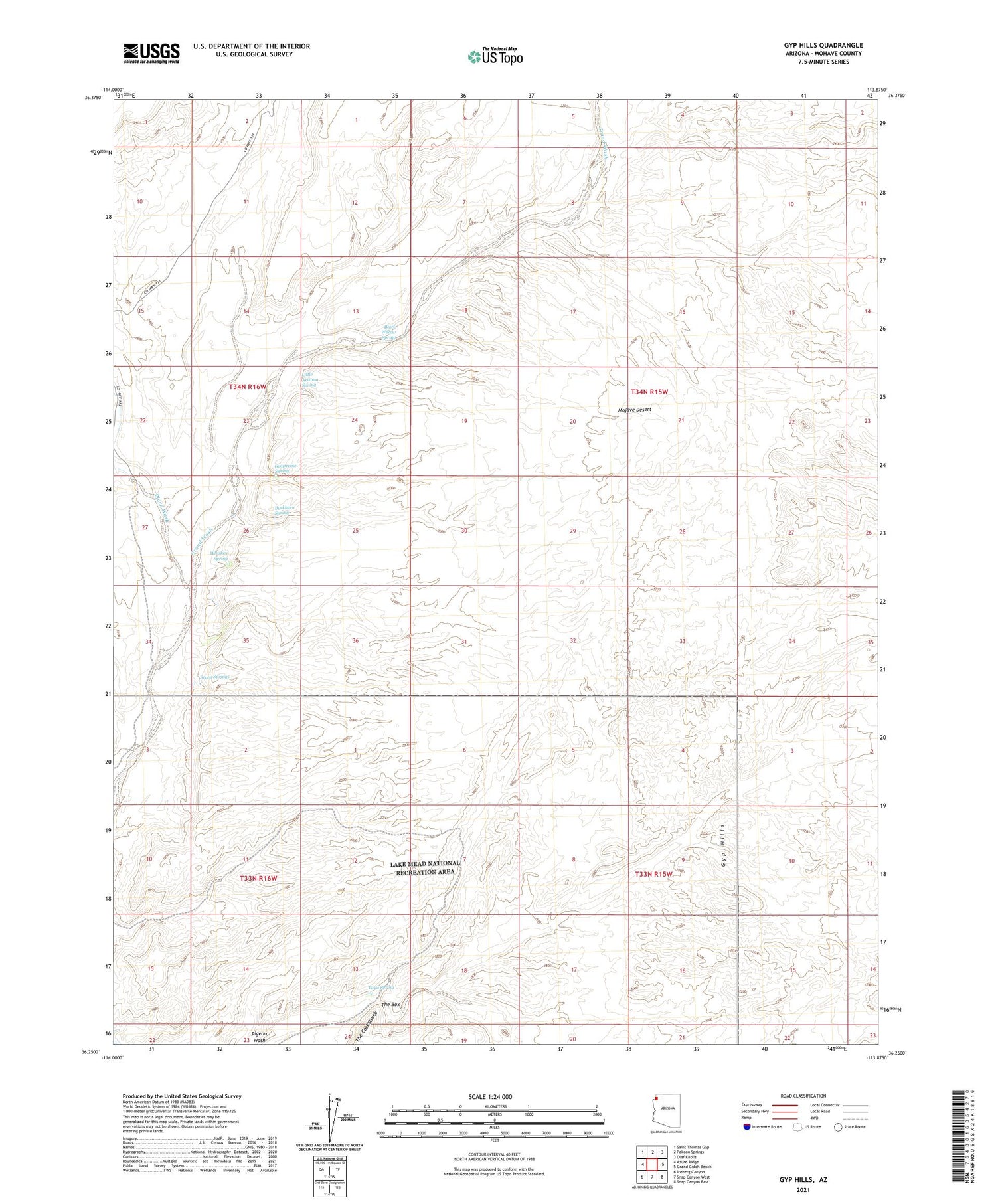 Gyp Hills Arizona US Topo Map Image