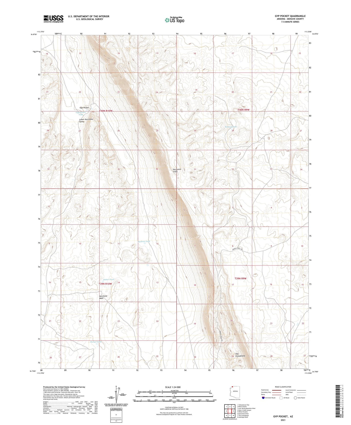 Gyp Pocket Arizona US Topo Map Image