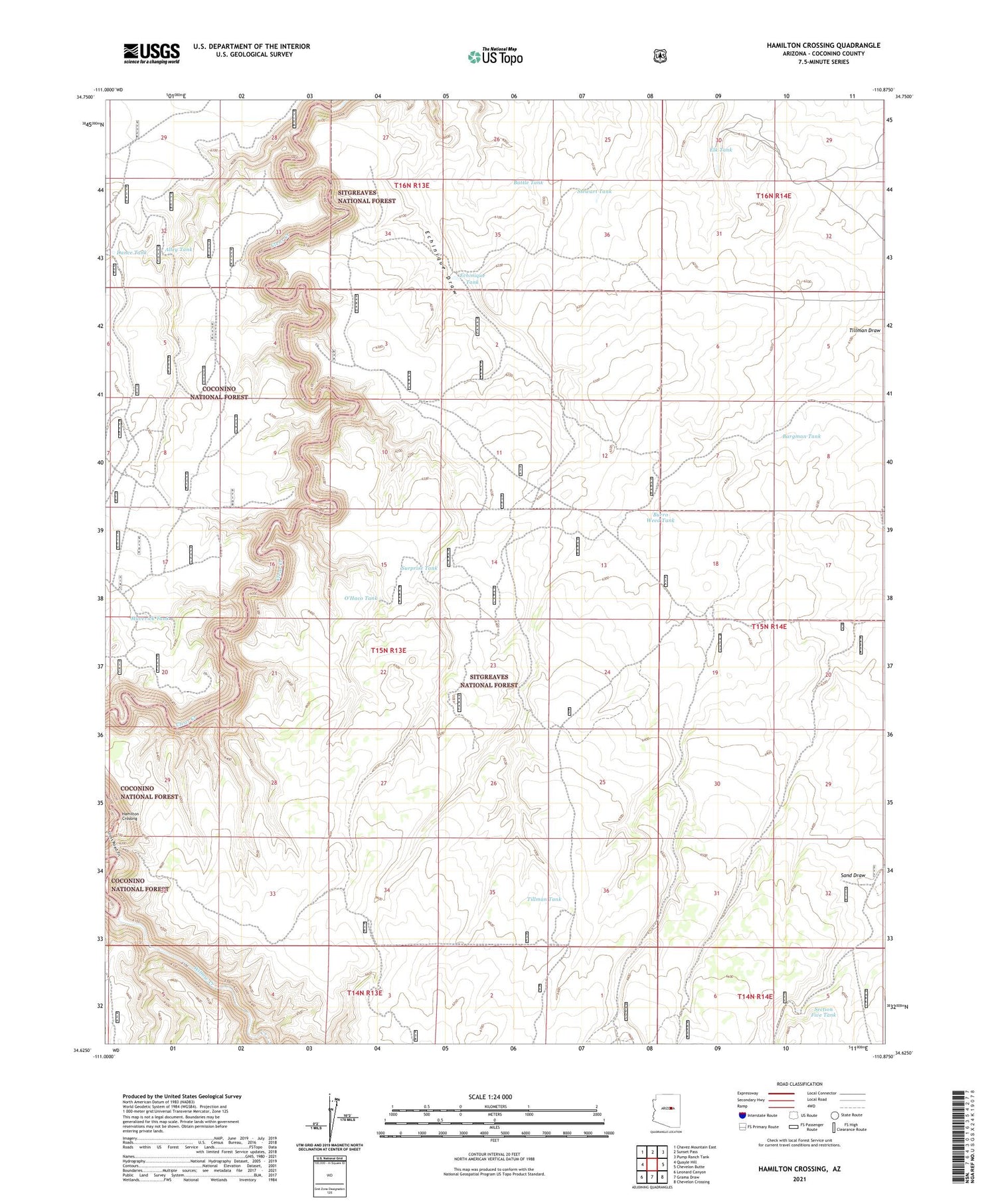 Hamilton Crossing Arizona US Topo Map Image
