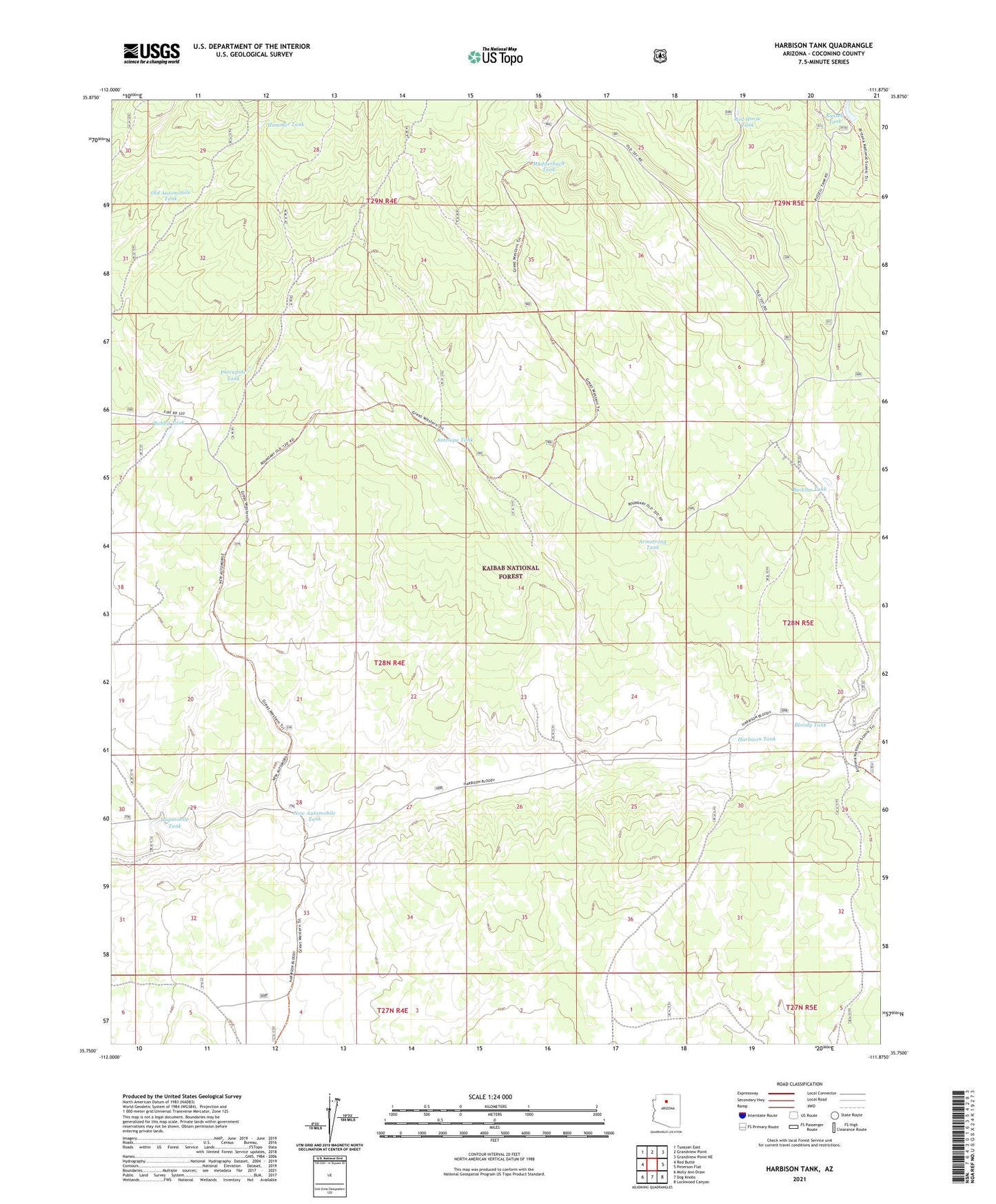 Harbison Tank Arizona US Topo Map Image