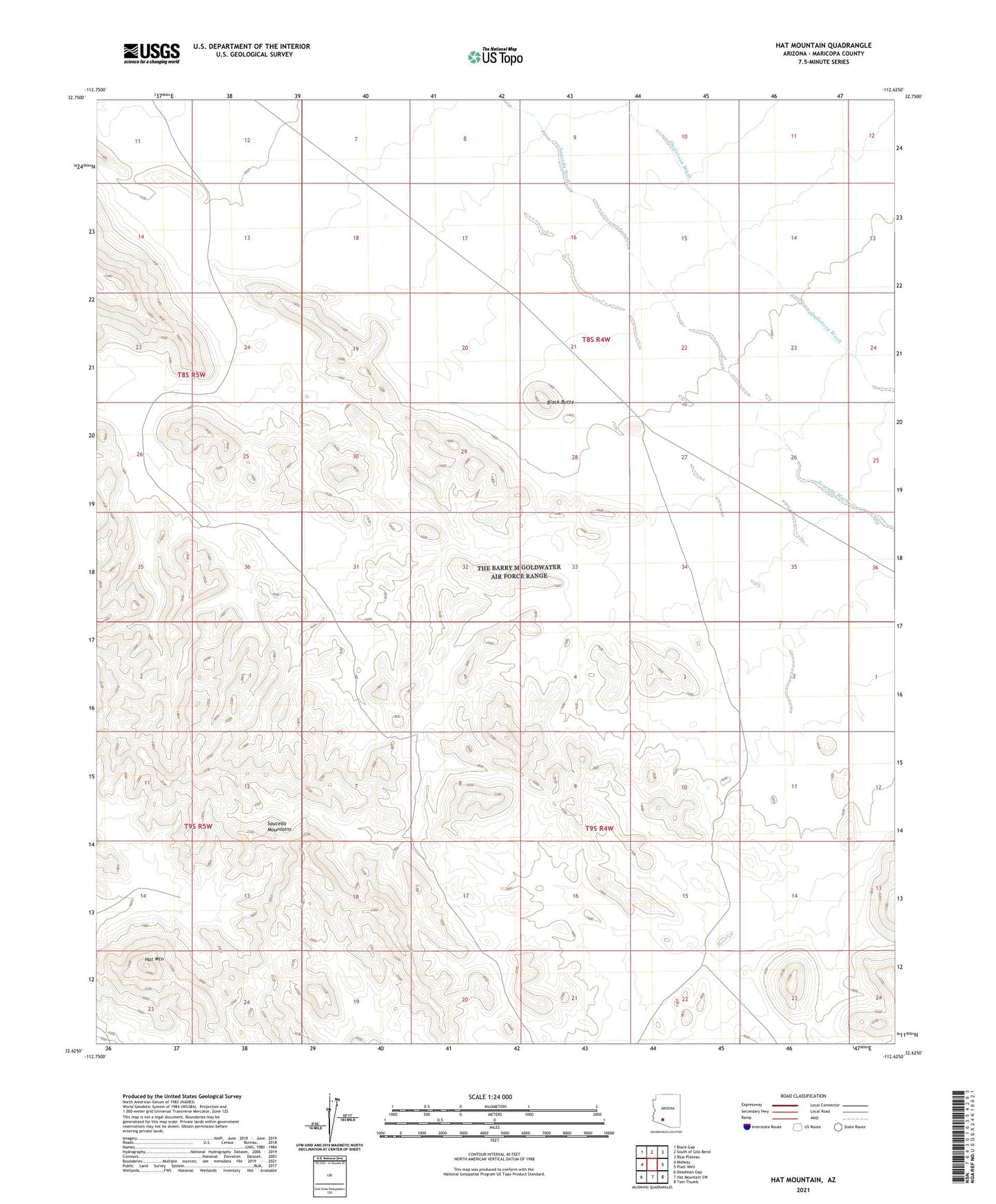 Hat Mountain Arizona US Topo Map Image