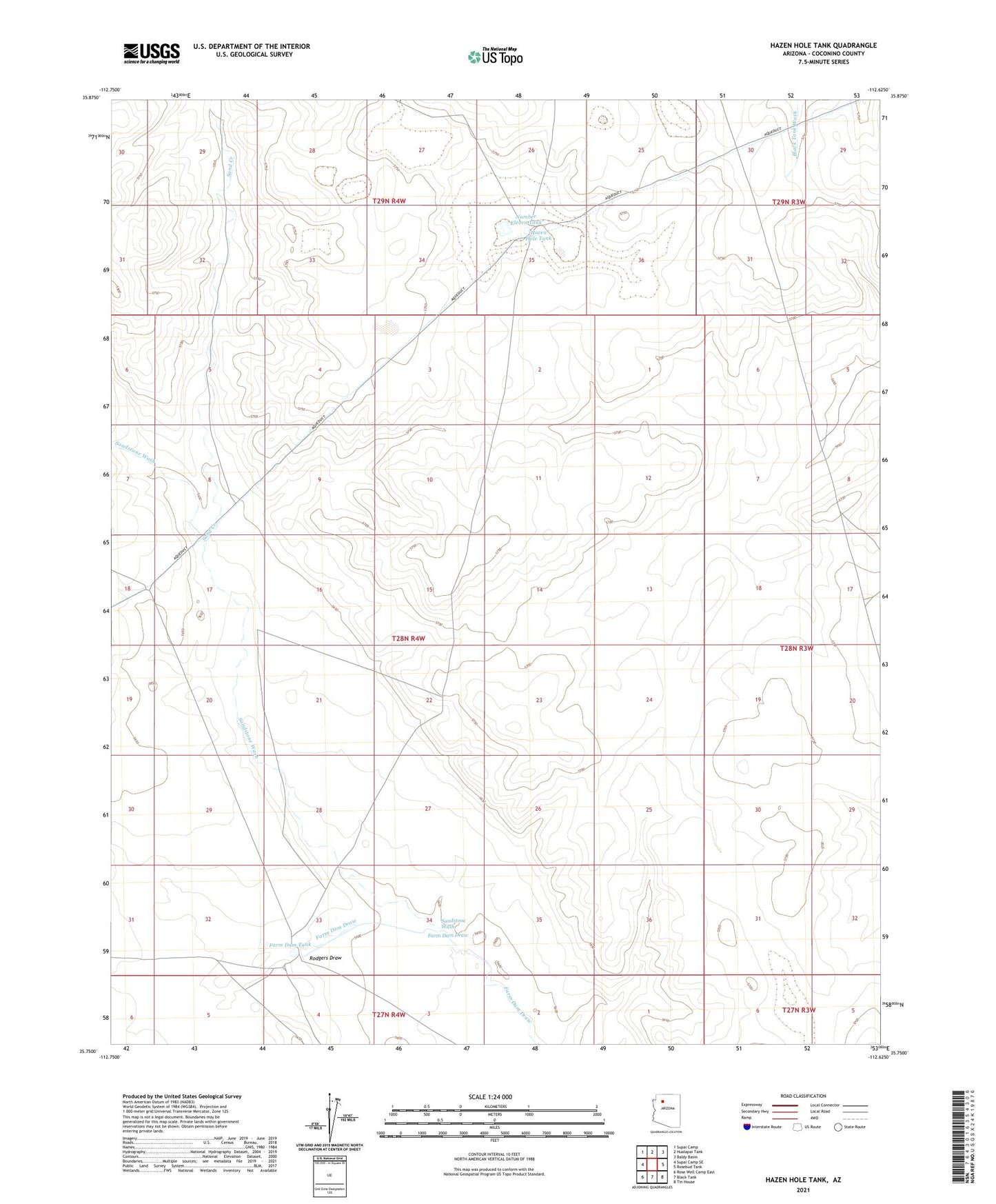 Hazen Hole Tank Arizona US Topo Map Image