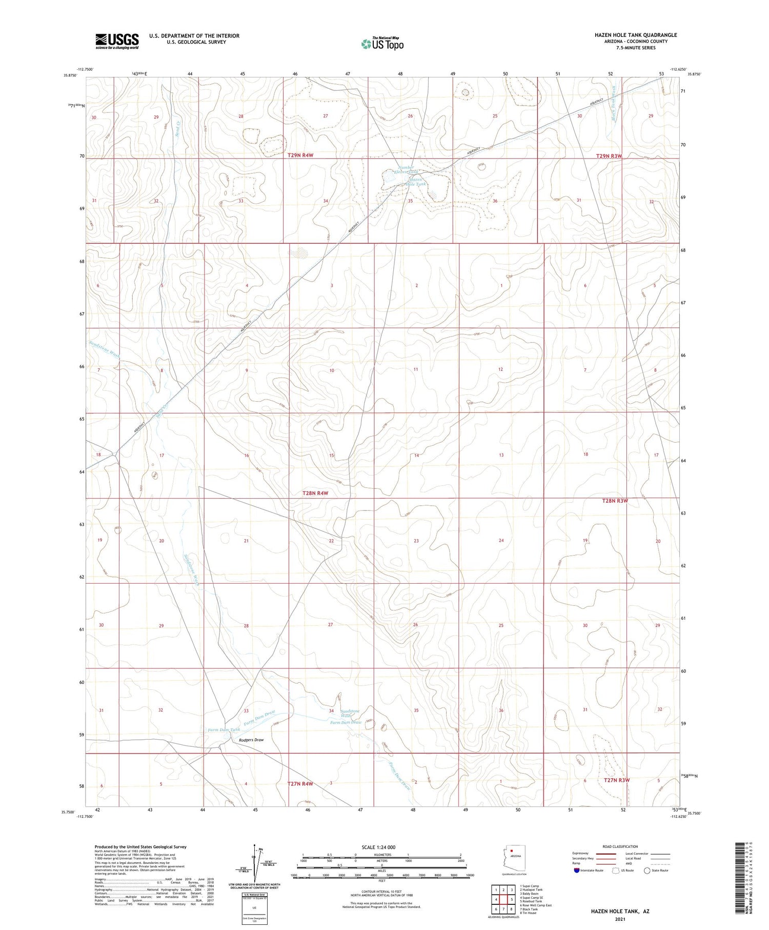 Hazen Hole Tank Arizona US Topo Map Image