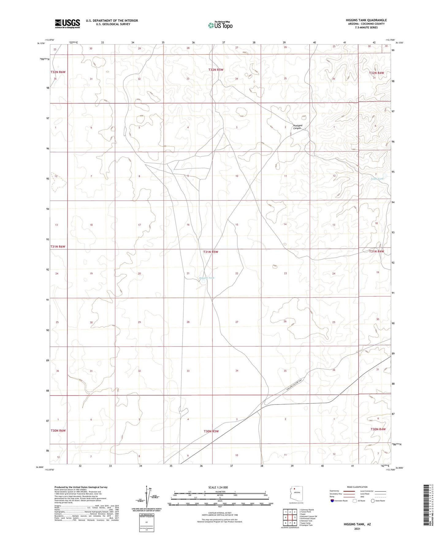 Higgins Tank Arizona US Topo Map Image