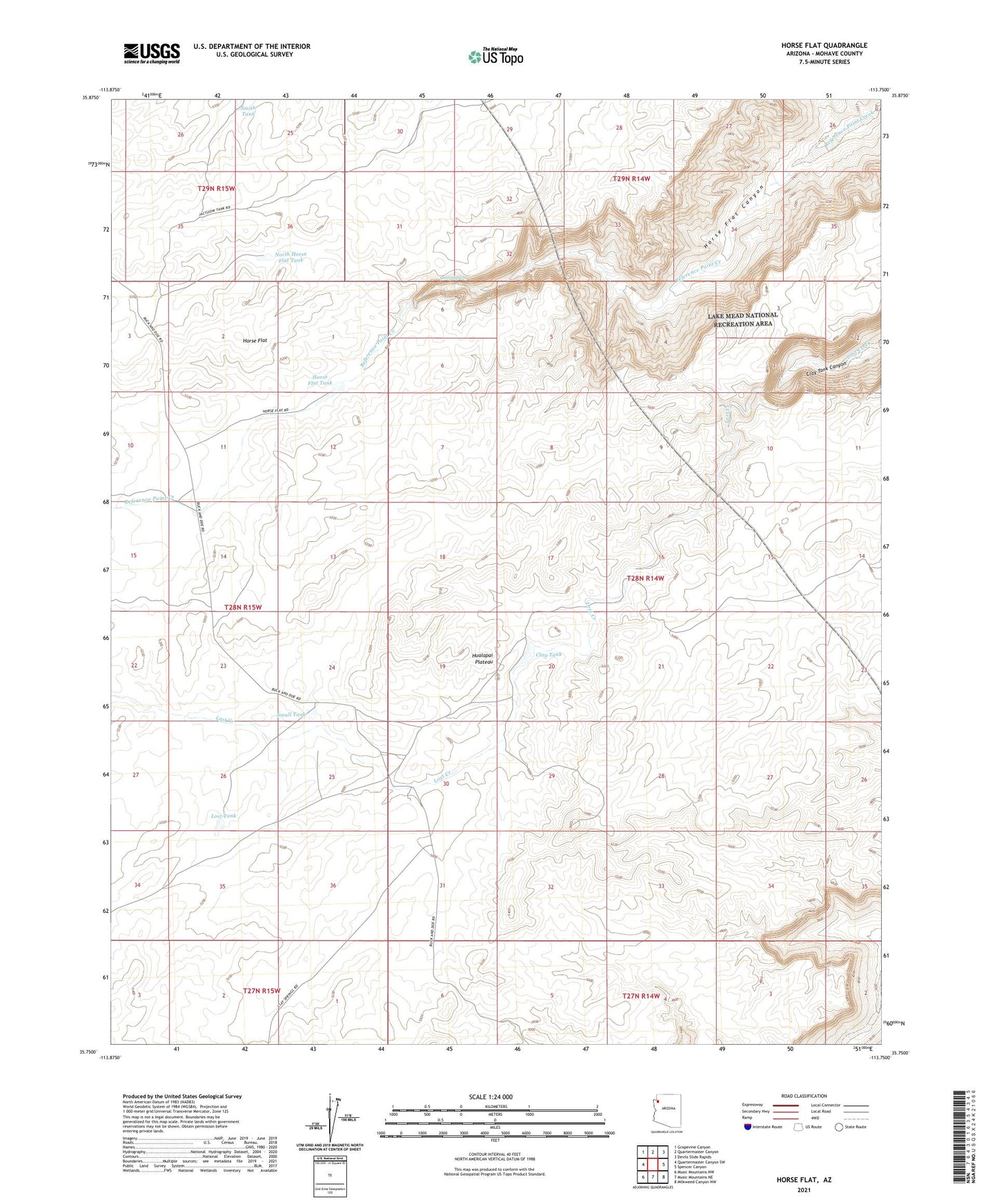 Horse Flat Arizona US Topo Map Image