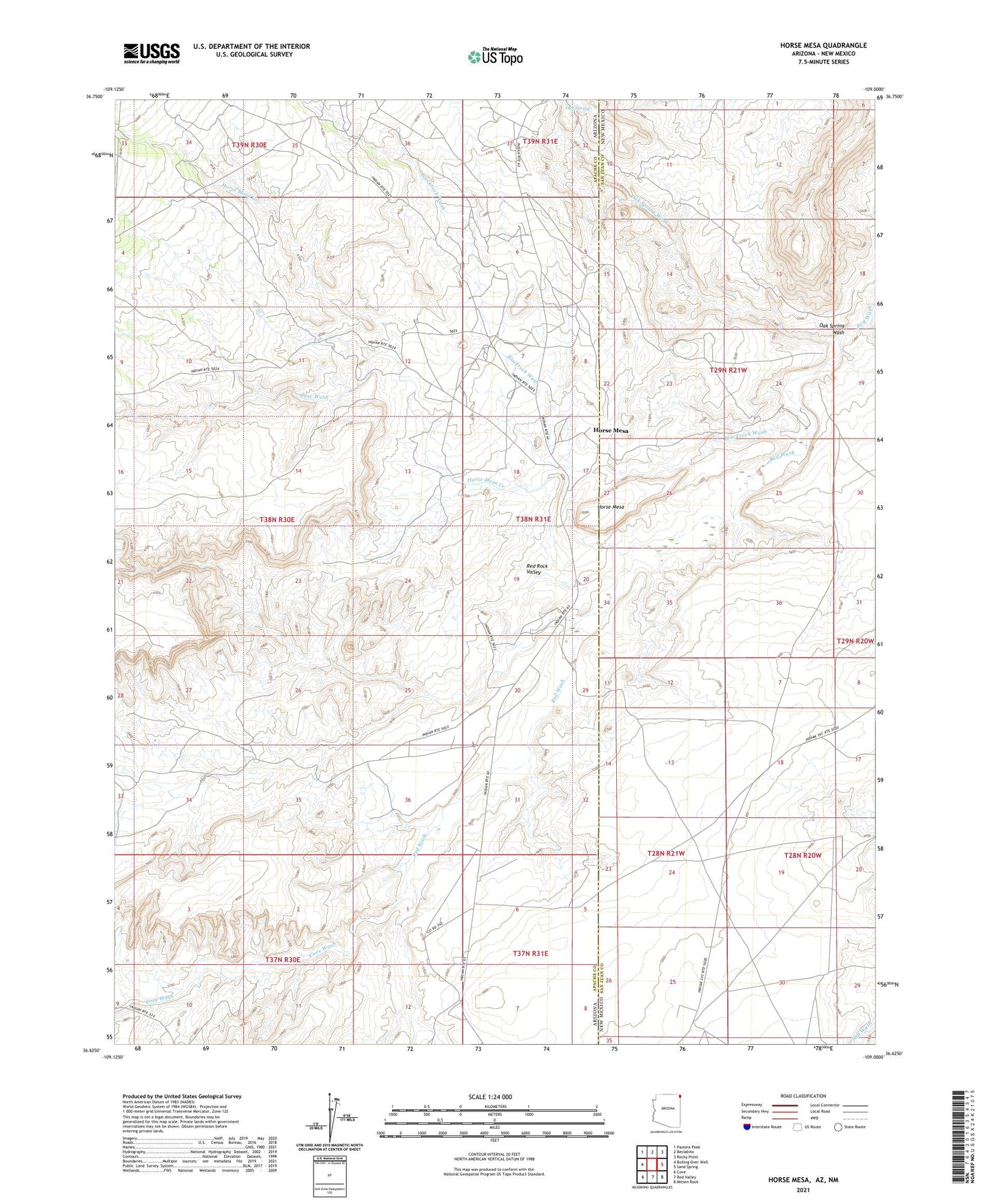 Horse Mesa Arizona US Topo Map Image