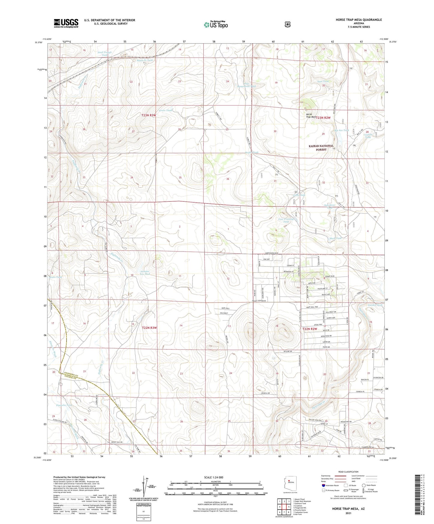 Horse Trap Mesa Arizona US Topo Map Image