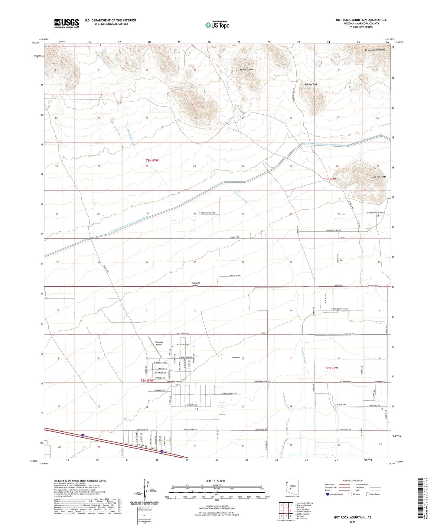 Hot Rock Mountain Arizona US Topo Map Image