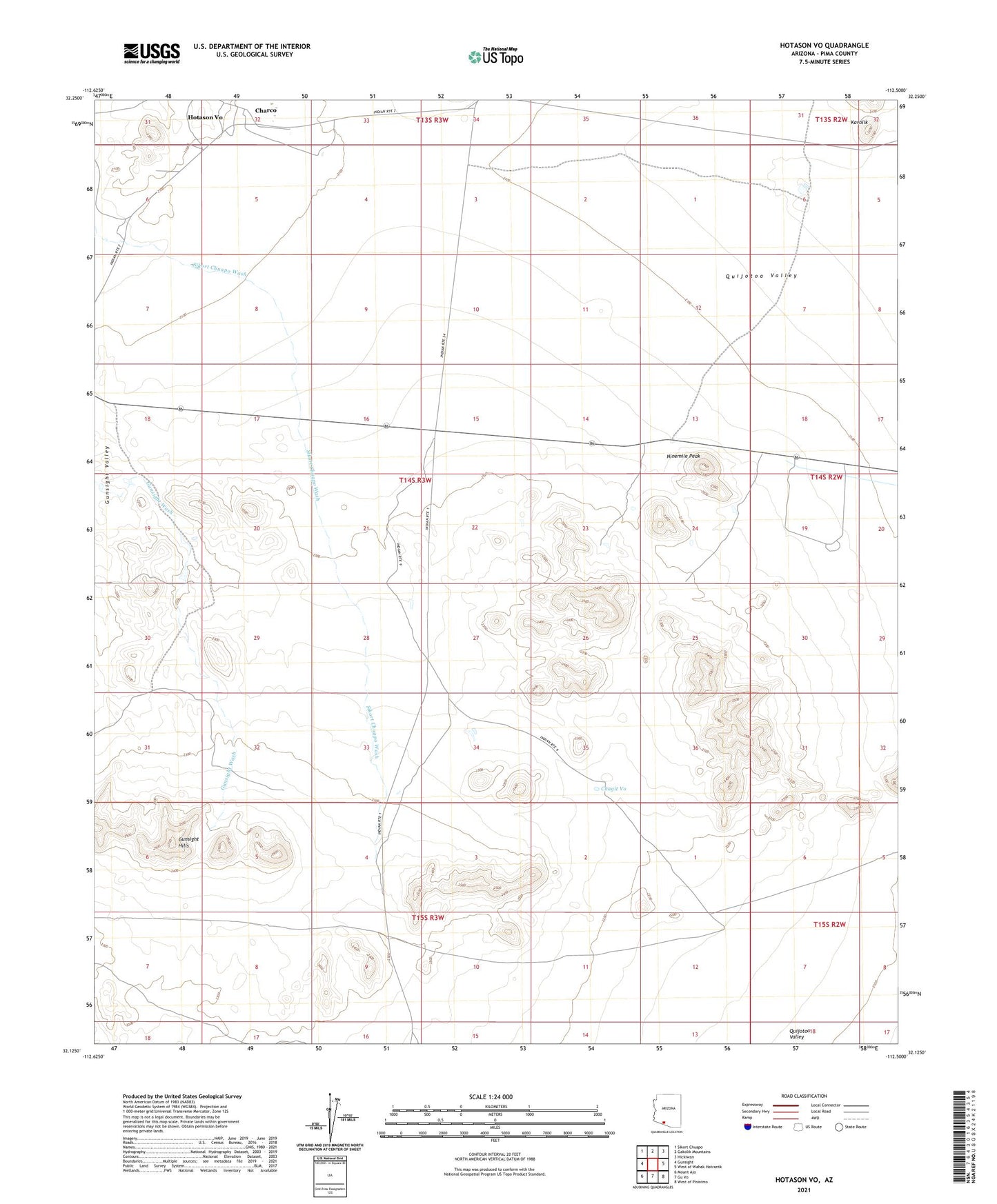 Hotason Vo Arizona US Topo Map Image