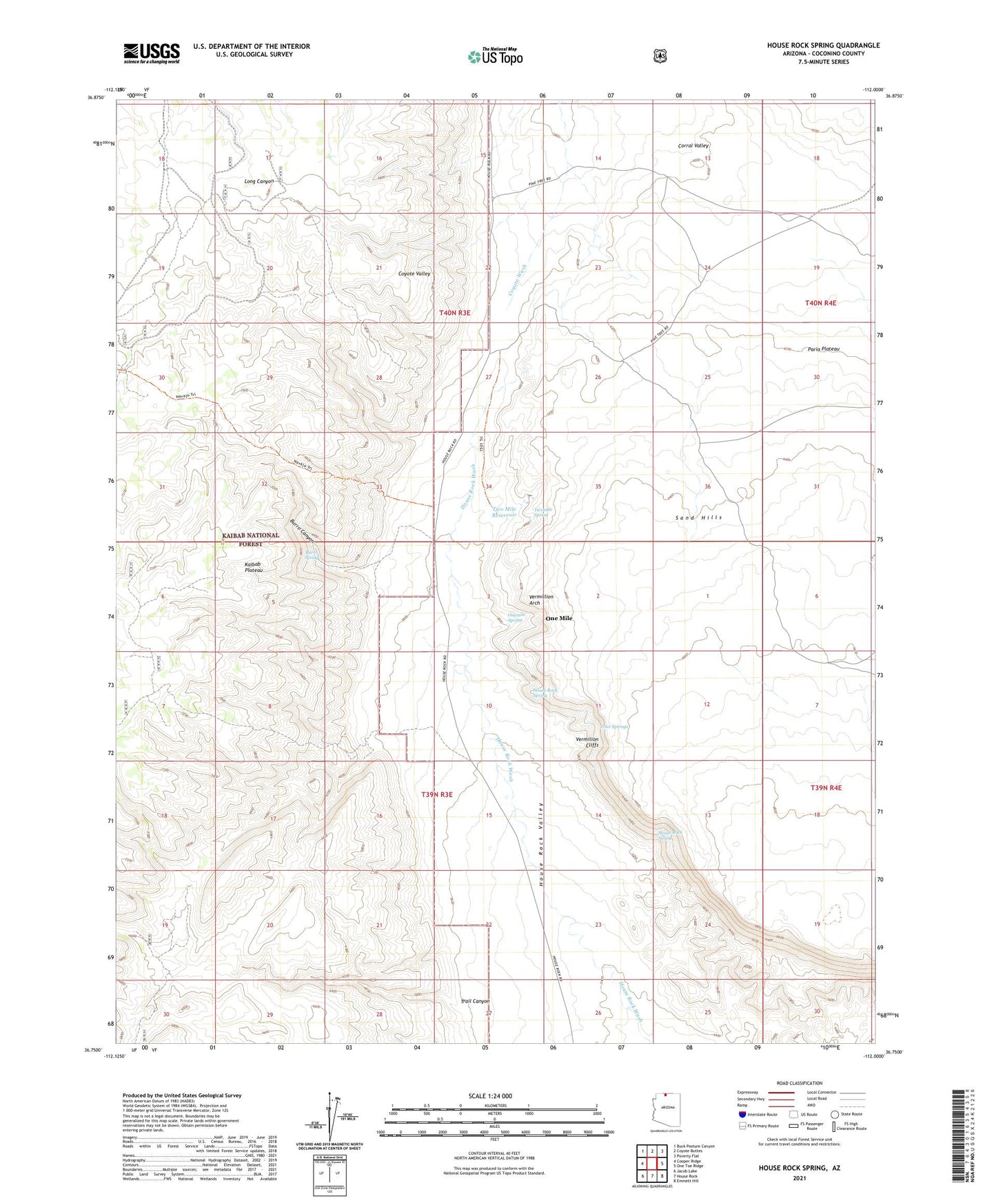 House Rock Spring Arizona US Topo Map Image