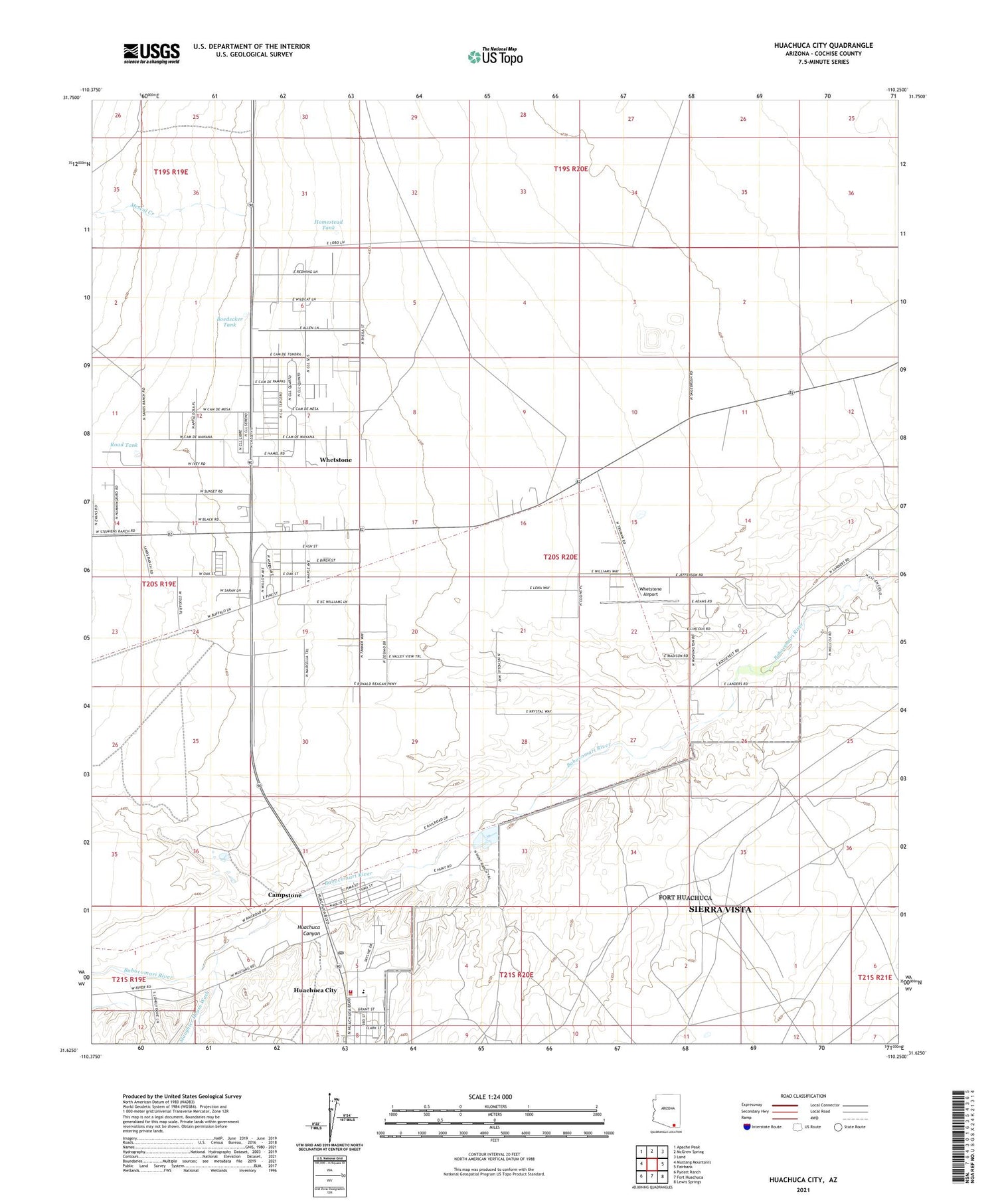Huachuca City Arizona US Topo Map Image