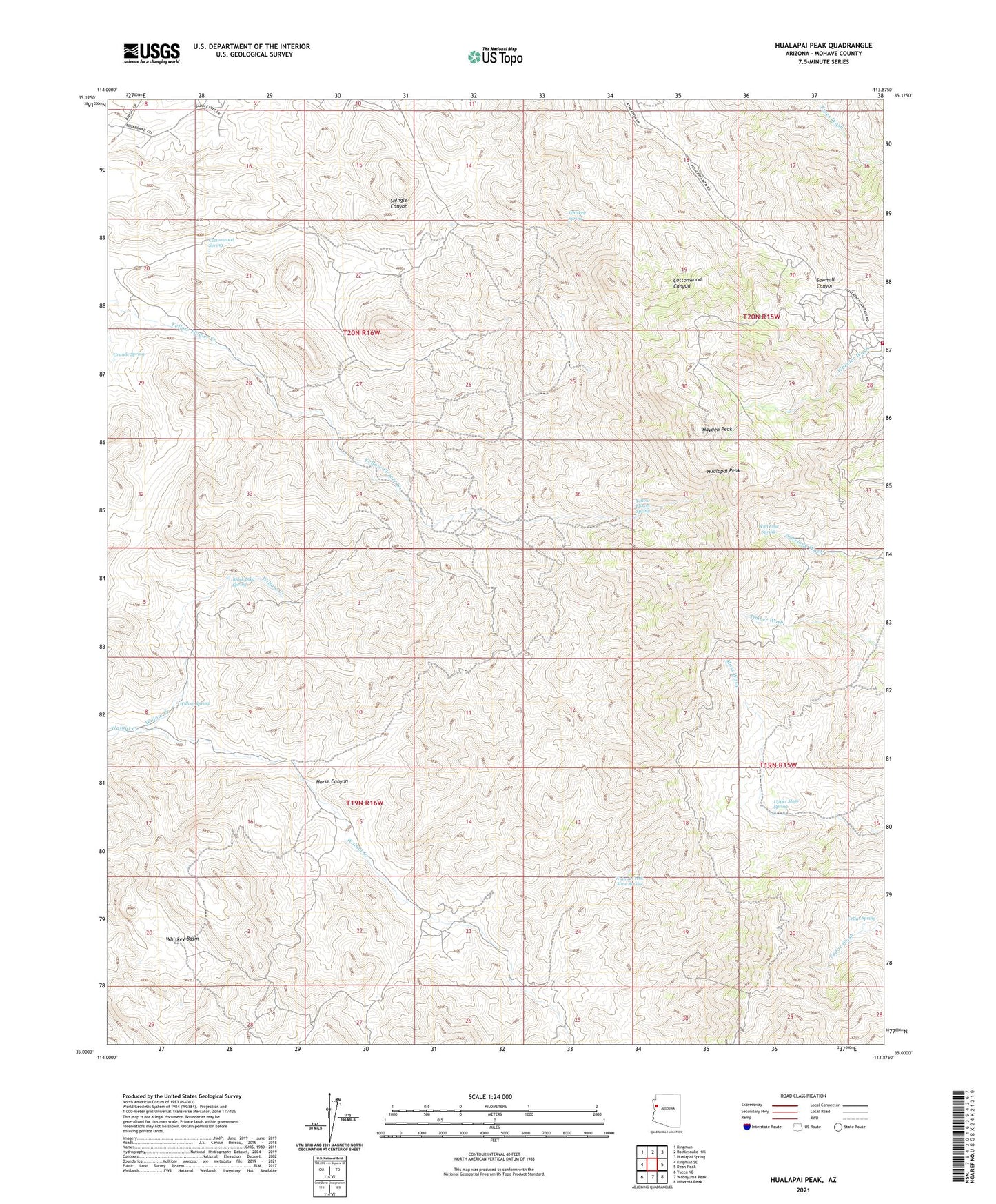 Hualapai Peak Arizona US Topo Map Image